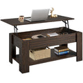 Yaheetech Wooden Coffee Table, Lift Top Coffee Table with Large Hidden Storage Shelf, Lift Tabletop Dining Tables for Living Room, Home Small Space, 38.6in, Black