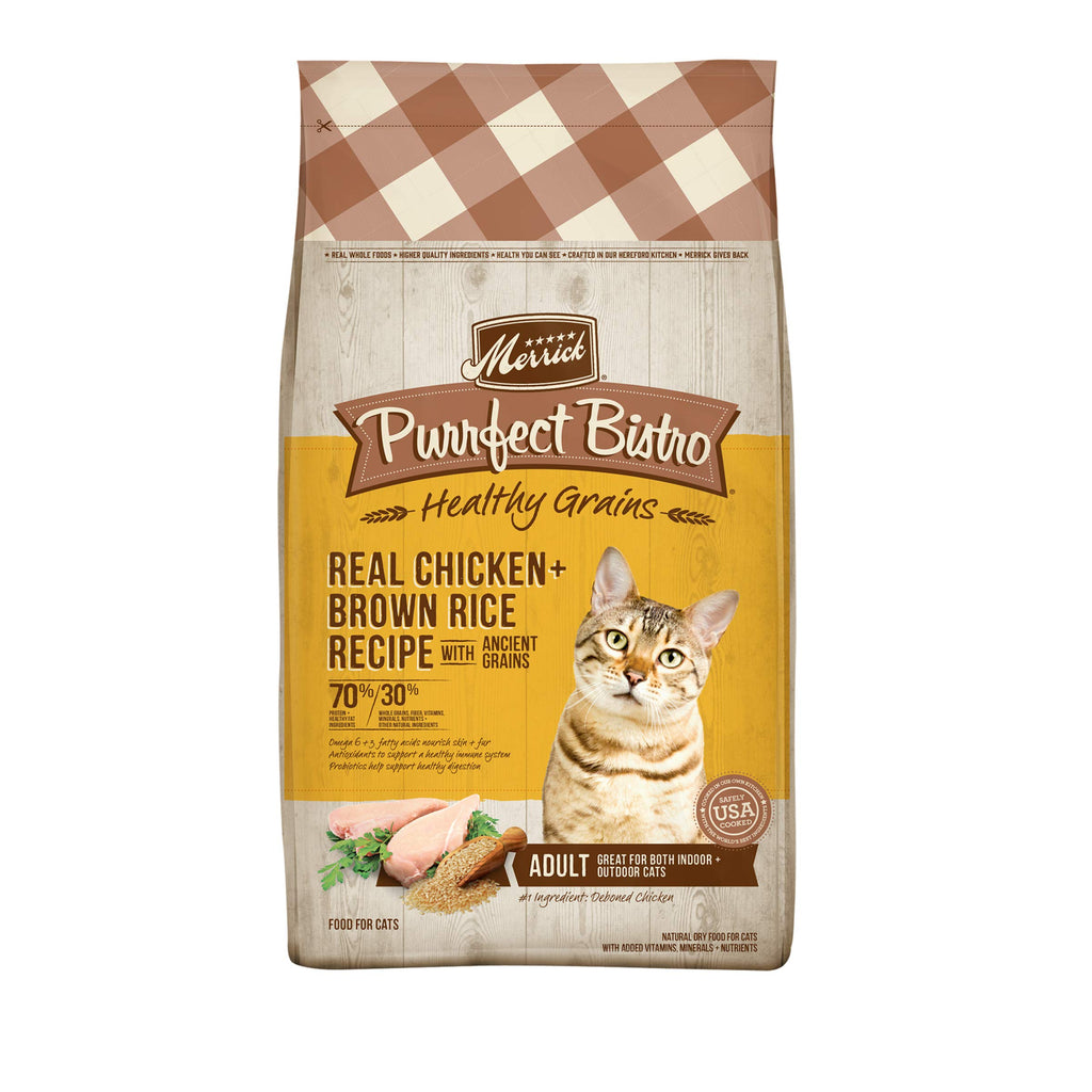 Merrick Purrfect Bistro Grain Free Natural Dry Cat Food For Adult Cats, Real Chicken And Sweet Potato Recipe - 12 lb. Bag