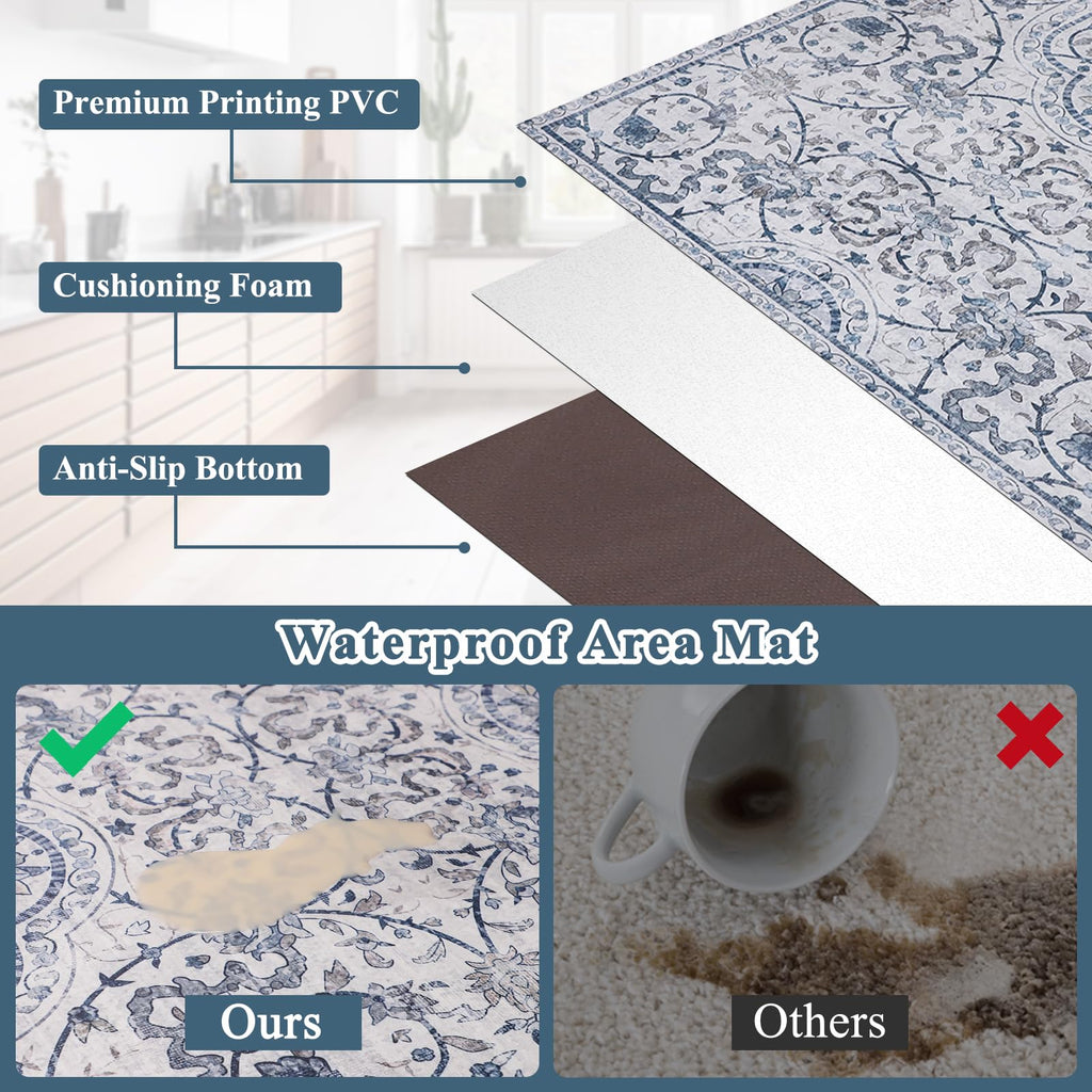 Clear Frosted Floor Mat, PVC Durable Anti-Scratch Floor Mat (24"x 36")