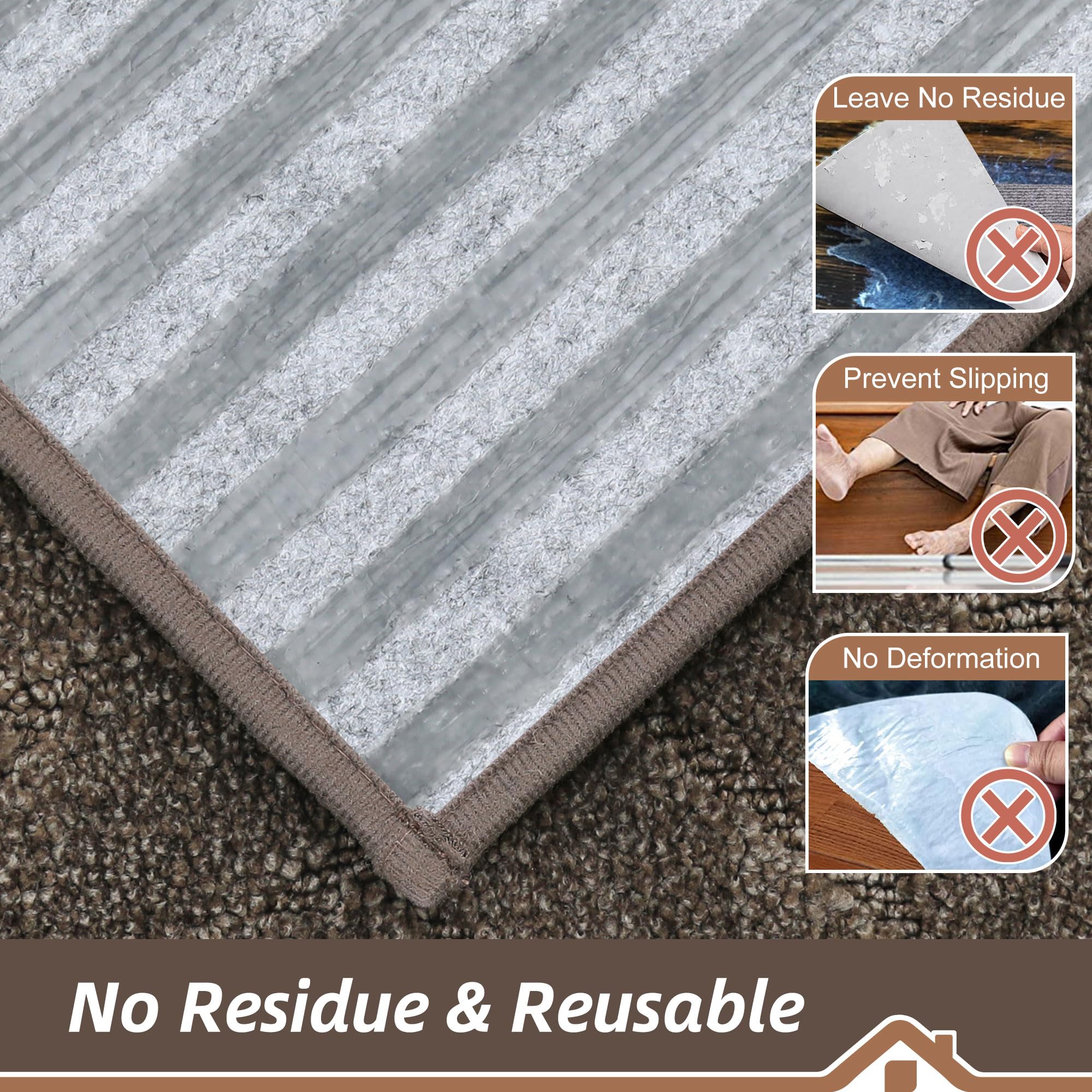 BEQHAUSE Stair Treads for Wooden Steps 28inX9in, Non Slip Carpet Stair Treads Indoor Stair Runners Machine Washable, Soft Stair Rugs Mat Surface Polyester TPE Backing, 4pcs, Beige
