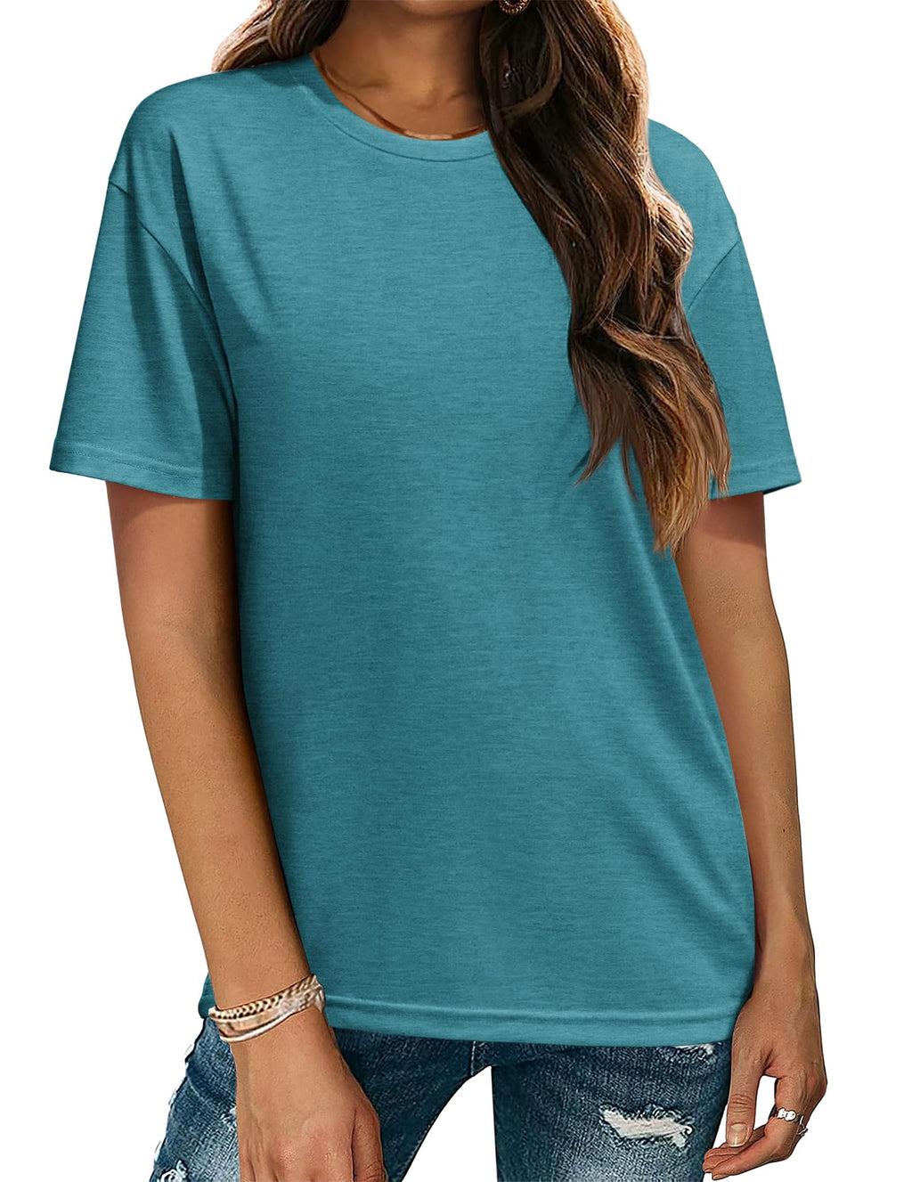 Zeagoo Women's T-Shirts Short Sleeve Tops Summer Casual Blouse Crew Neck Basic Shirt 2 Pack Loose Fit Tee