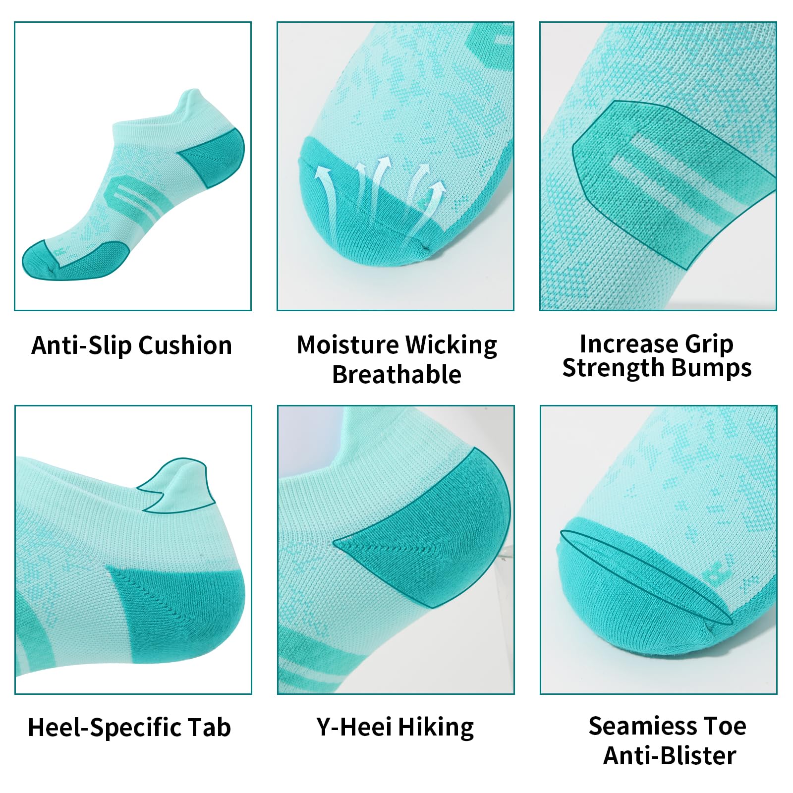 BUDERMMY Womens Ankle Compression Socks with Arch Support Athletic Low cut Running Socks for Women Workout Cushion 5 Pairs
