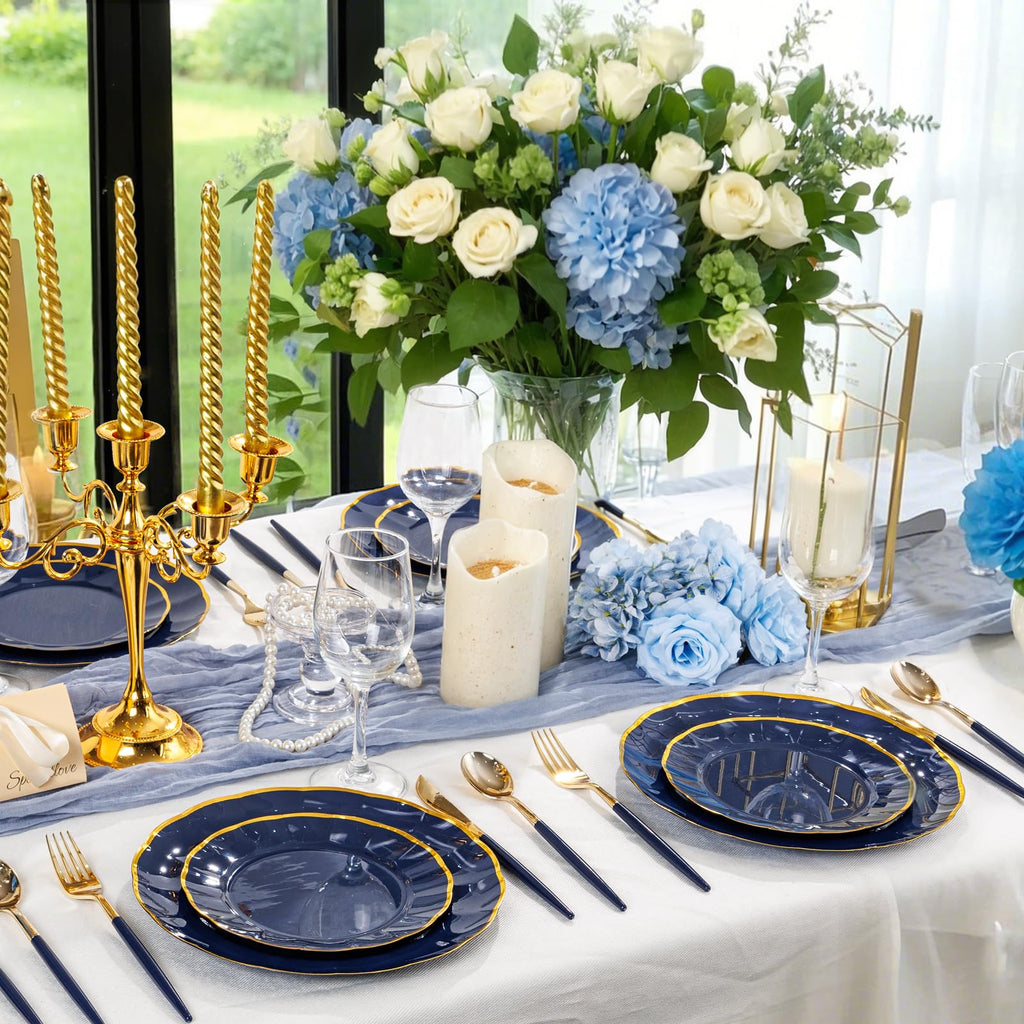 Supernal 102 Pcs Black and Gold Plastic Silverware Set,Heavy Duty Gold Disposable Cutlery for 34 Guests (34 Forks,34 Spoons,34 Knives),Elegant Plastic Flatware for Weddings,Parties & Upscale Events