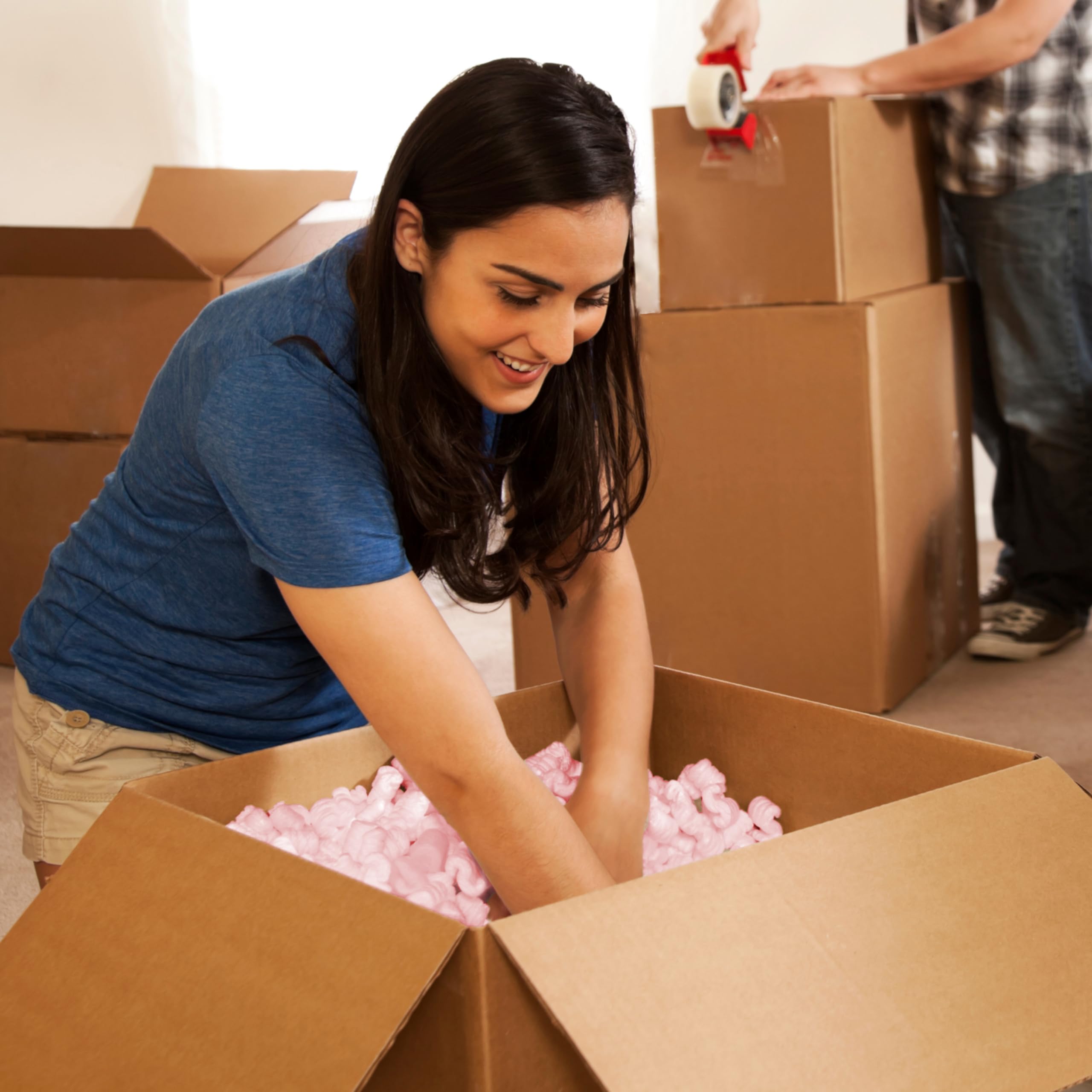 Packing Peanuts, 3.5 Cubic Feet, Beige | Bulk Loose Fill, For Shipping, Moving & Storage, Compostable & Biodegradable, Cushion For Shipping