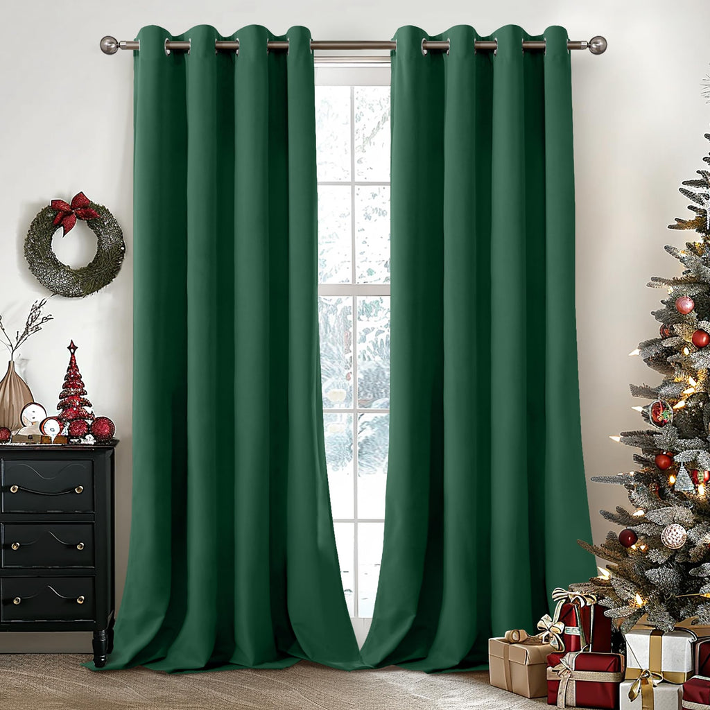 YoungsTex Velvet Black Out Curtains 63 Inches Long for Bedroom, Grommet Thermal Insulated Drapes Room Darkening Privacy for Living Room, Black, 2 Panels, 52 X 63 Inch