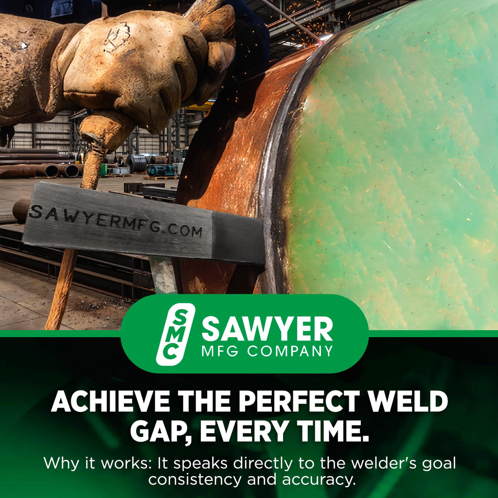 Sawyer Mfg Company 4" Welding Wedge – Precision Steel for Pipe Fitting and Metalwork for Accurate Gap Adjustment, Ideal for Pipefitters, TIG, Ironworkers, Gutter Installation and Metal Spacers – Small