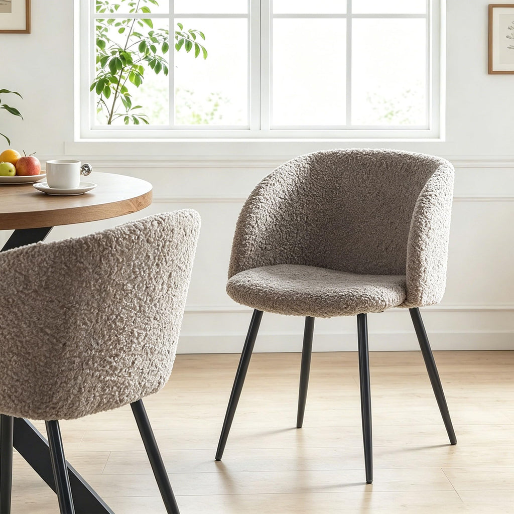 Homedot Dining Table Set for 2 with Black Dining Chairs, 3-Piece Compact Kitchen Table Set for Small Spaces, Rustic Brown Round Table Wooden with Upholstered Dining Side Chairs for Living Room