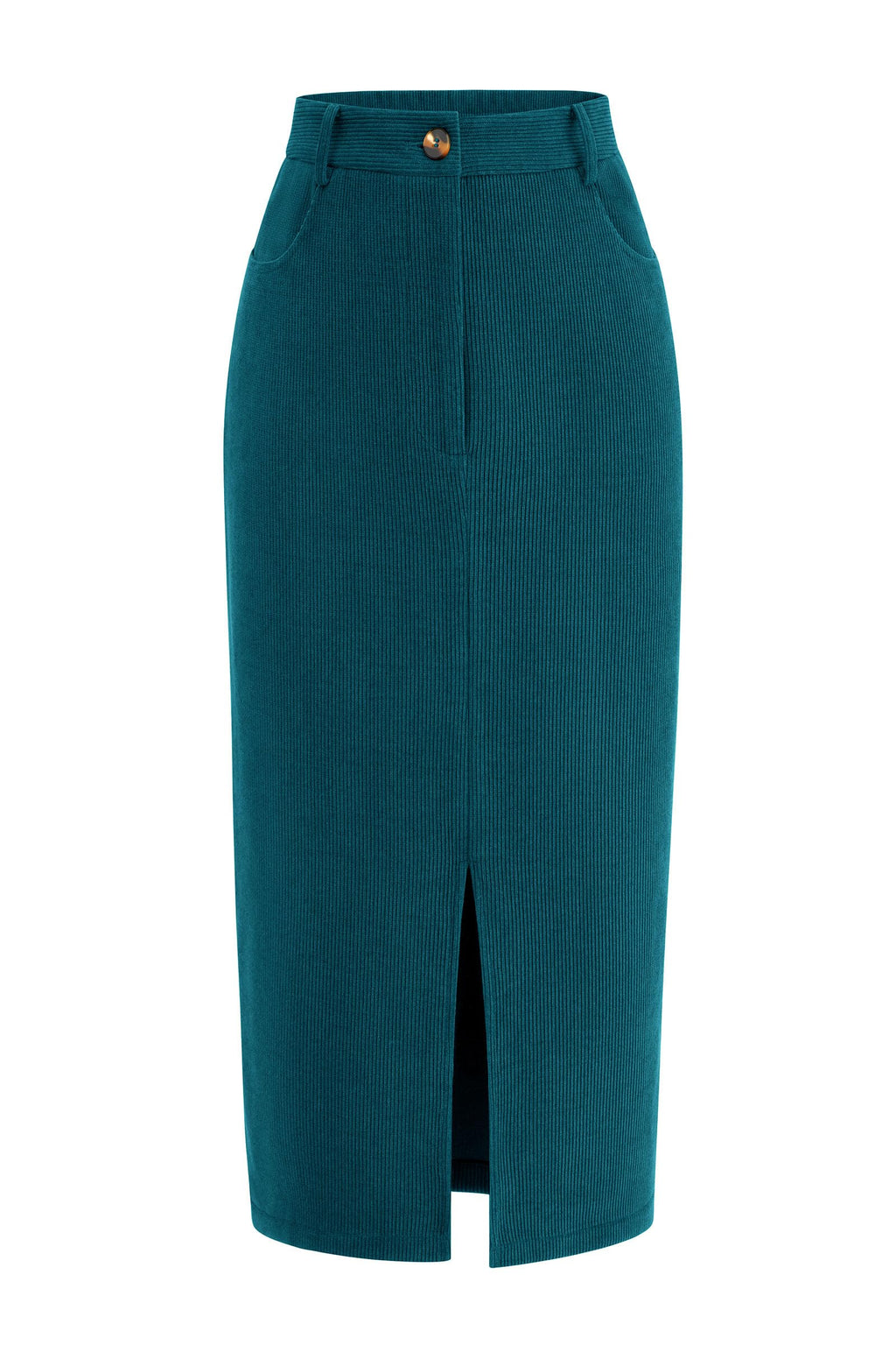 PRETTYGARDEN Corduroy Skirt Women Fall Midi Pencil Skirts | High Waisted Fashion Bottoms, Trendy Front Slit, Pockets, Comfy Dressy Clothes for Winter Casual Outings, Date Nights & Work