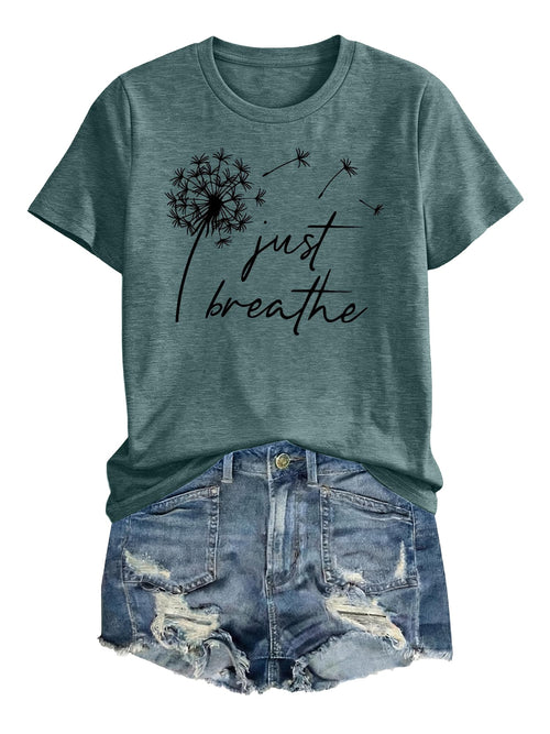 Anbech Womens Dandelion Graphic T-Shirts Teen Girls Cute Sunflower Print Casual Tee Tops