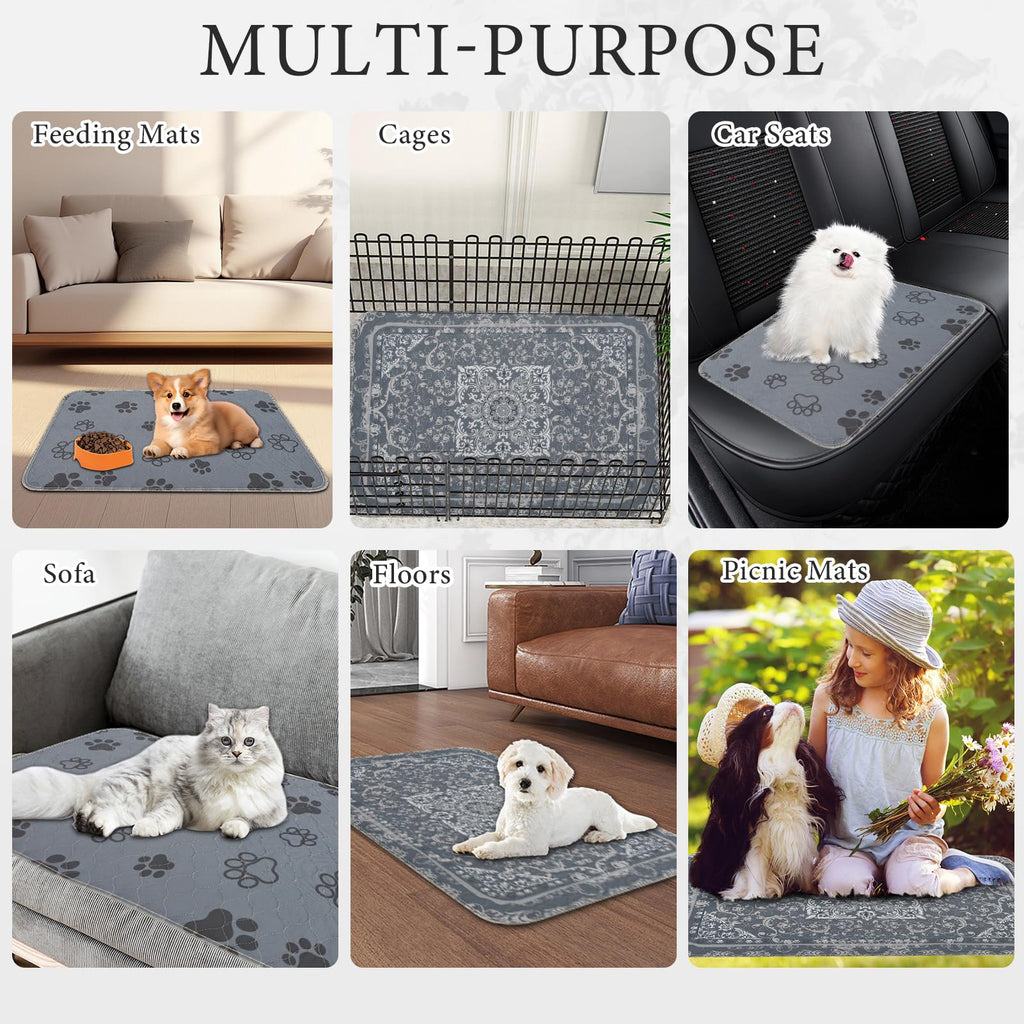 Homimp Washable Pee Pads for Dogs, 2 Pack Reusable Puppy Pads Waterproof, Absorbent and Leakproof Dog Pee Pads, Non Slip Puppy Training Pads, Pet Mat for Floor,Crate,Couch,Whelping,Beige 36"x36"