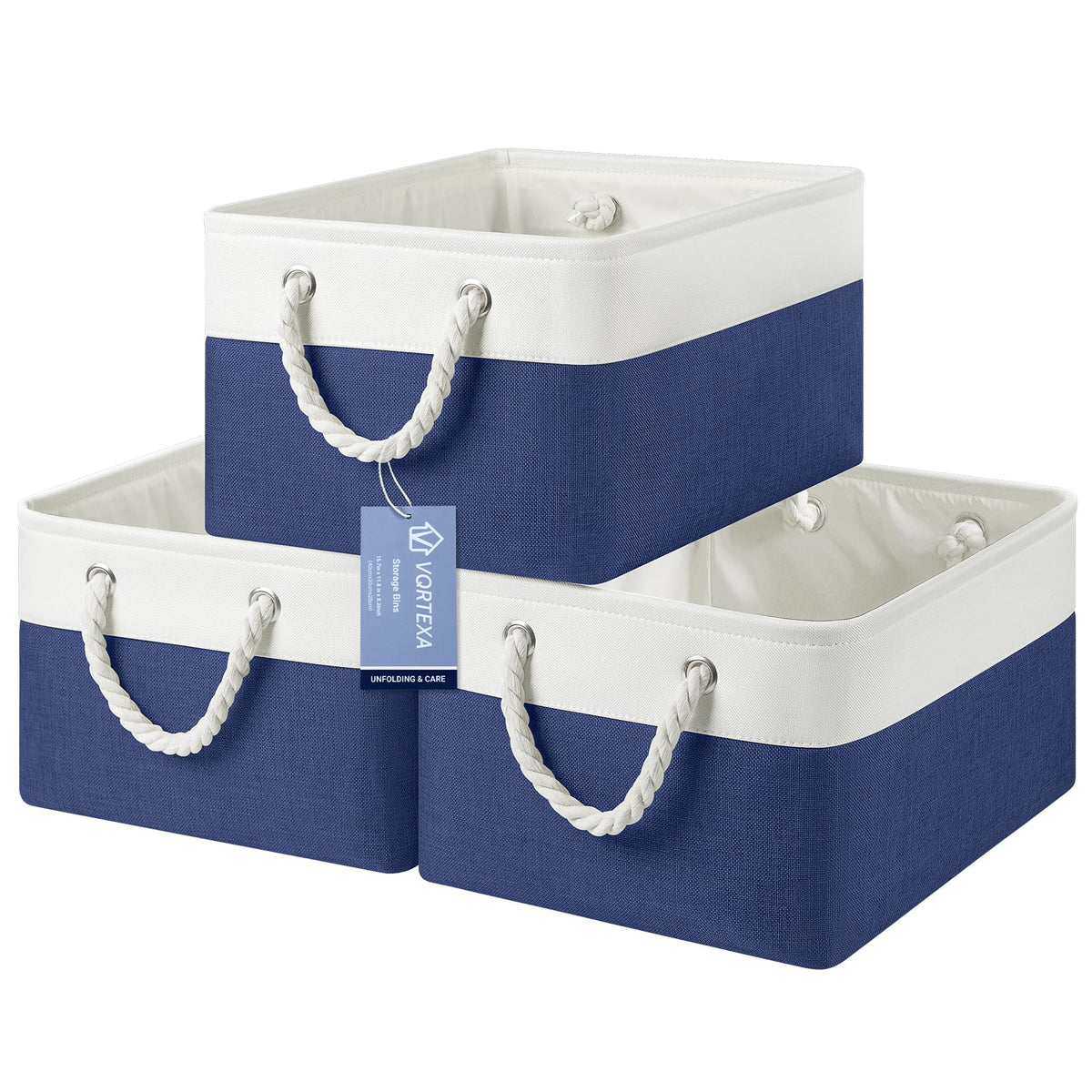 Storage Baskets for Shelves 11.8x7.9x5.2 Inch, Foldable Fabric Storage Bins with Handles, Small Storage Baskets for Organizing Closet, Office, Home Organization (1-Pack, Gray)