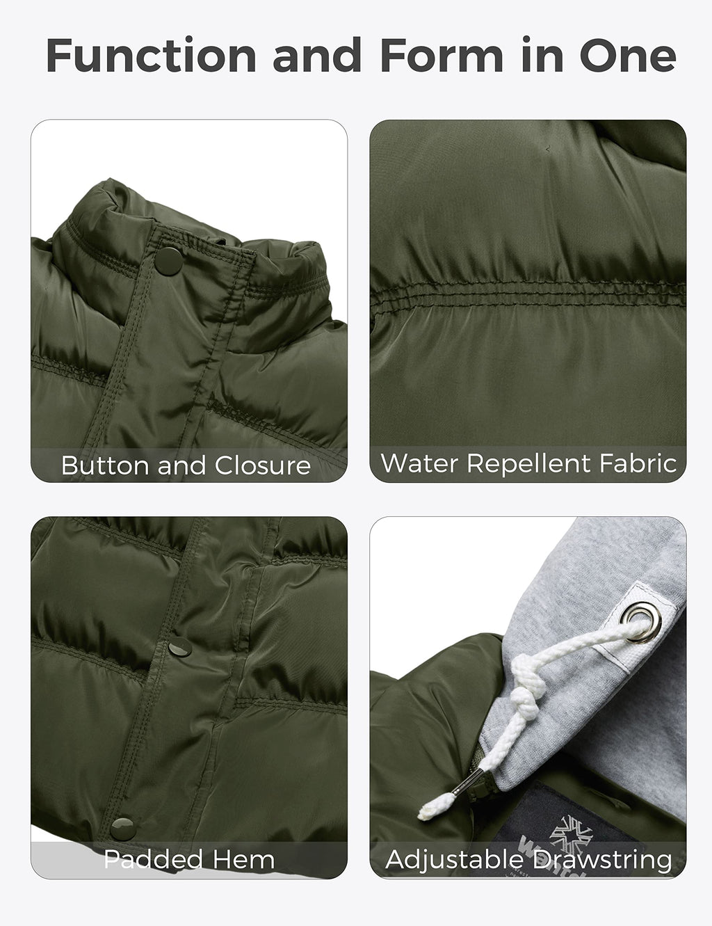 Wantdo Women's Quilted Puffer Vest Thicken Warm Winter Coat with Removable Hood