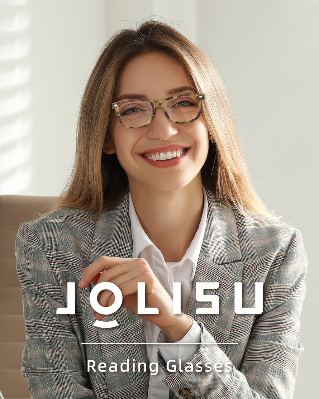 JOLISU Reading Glasses For Women - 5 Pack Stylish Readers For Womens Men Spring Hinge Eyeglasses -Blue Light Blocking Protection Frame (0.50)