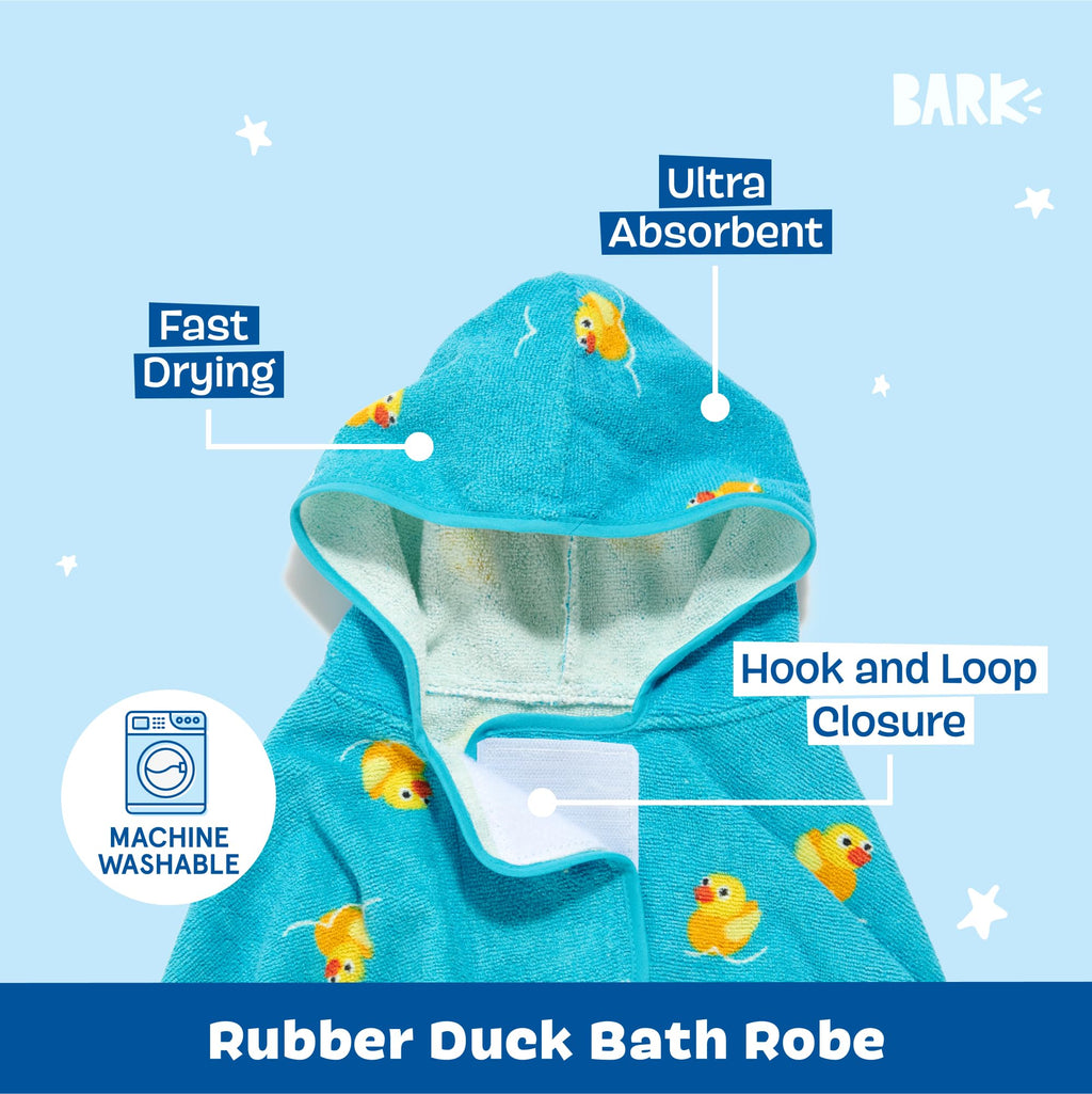 Barkbox Dog Bathrobe Fast Drying with Hook and Loop Closure & Wrap Tie Snuggle, Cute Dogs Clothes, Easy to Clean, Machine Washable, Dog Coats and Tumble Dry Low - Bunny, Medium