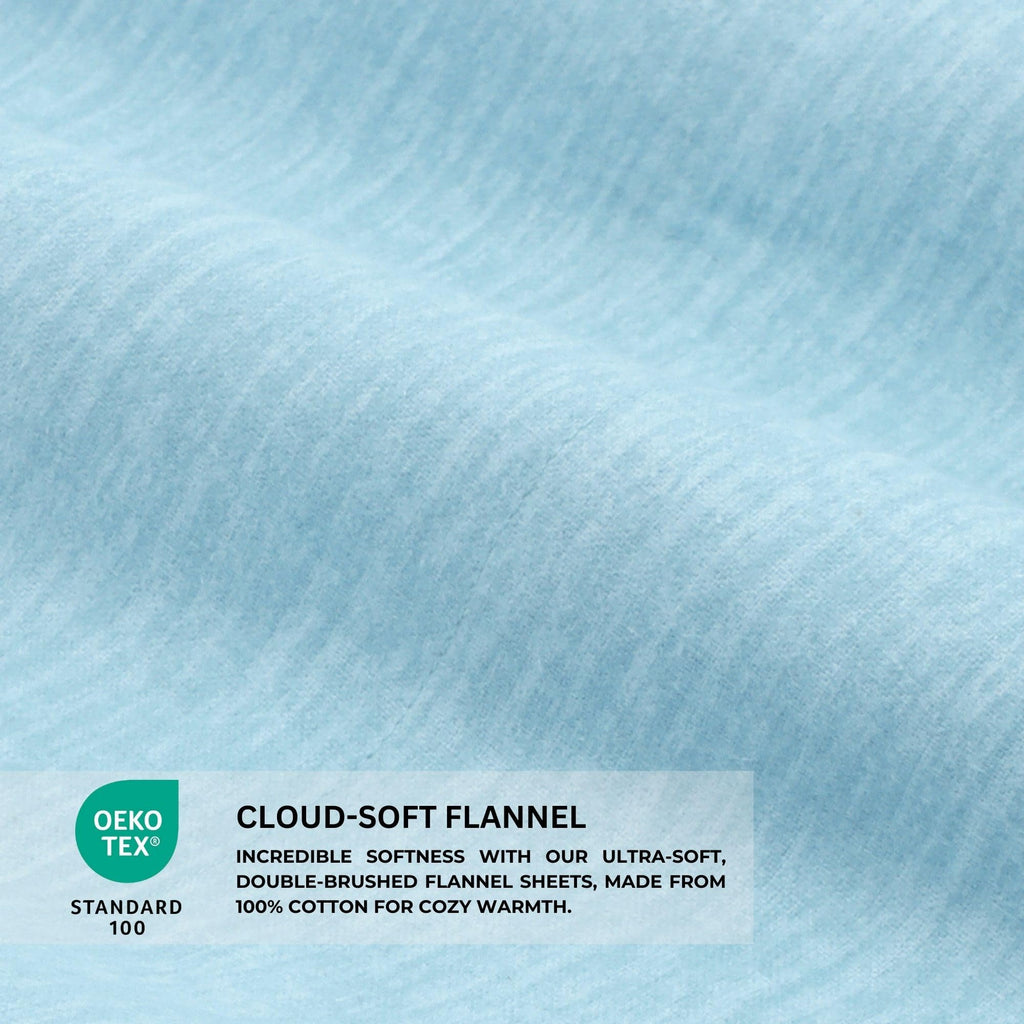 Featherhead 100% Cotton 4PCs Flannel Sheet Set | Double-Brushed for Extra Softness, Warm & Breathable, Extra Deep Pockets fits Up to 17” (Beige, Twin)