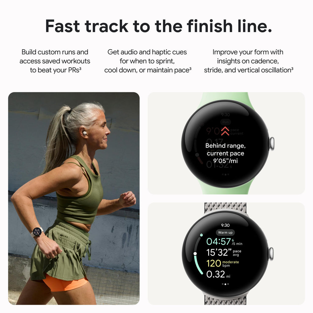 Google Pixel Watch 3 (41mm) 2024 Model - Android Smartwatch, Heart Rate Tracking, Fitbit Advanced Running, Fitness Insights, 24-Hour Battery - Champagne Gold Aluminum Case - Hazel Band - LTE