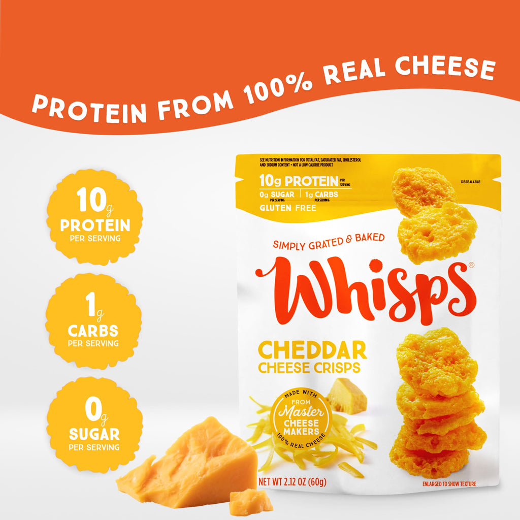 Whisps Cheese Crisps Variety Pack, Protein Chips, 2.12 Oz, 6 Pack