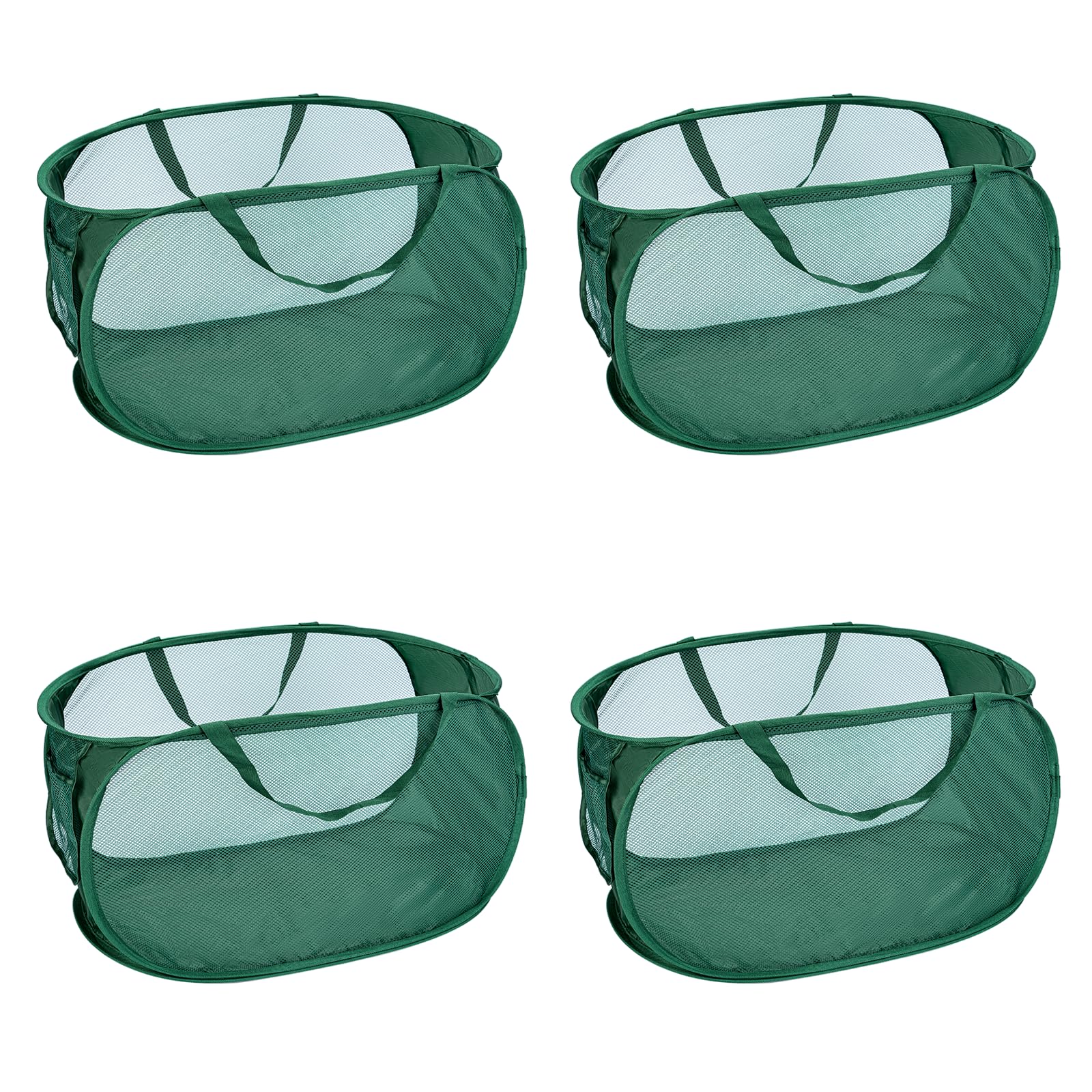 4Pcs Beige Canvas Laundry Hamper, Foldable Pop-up Mesh Basket, Large Capacity, Opening Design, Side Storage Bag, Versatile Use-Home, Camping, Dorm, Hotel, Travel