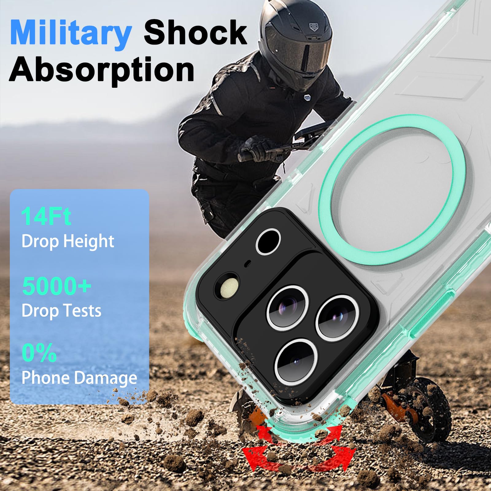 iPhone 13 Pro Case, Waterproof & Shockproof Phone Case, Full Protection, IP68, 6.1 Inch, Black