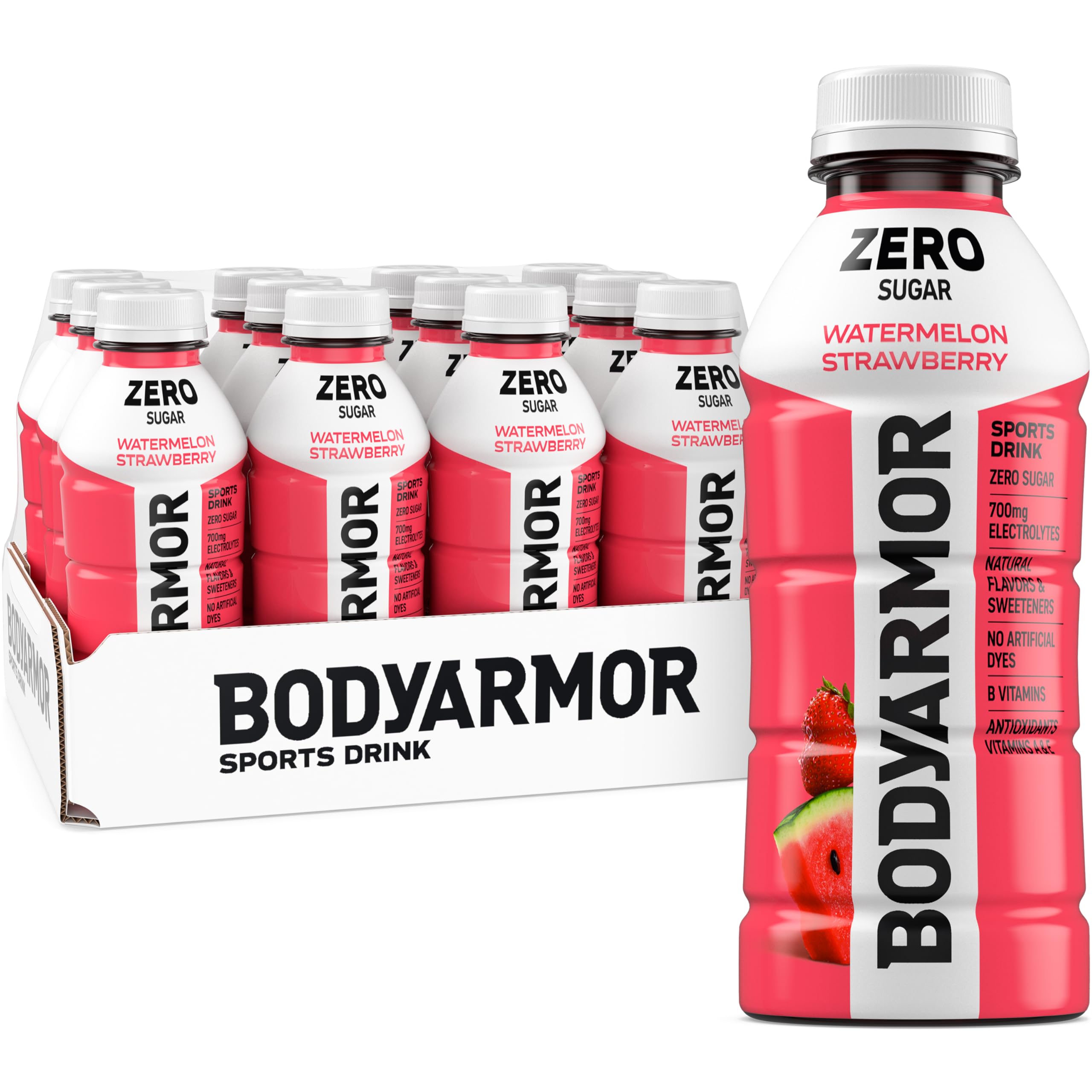 BODYARMOR Lyte Sports Drink Low-Calorie Beverage, Blueberry Pomegranate, Coconut Water Hydration, Natural Flavors with Vitamins, Potassium-Packed Electrolytes, 16 Fl Oz (Pack of 12)