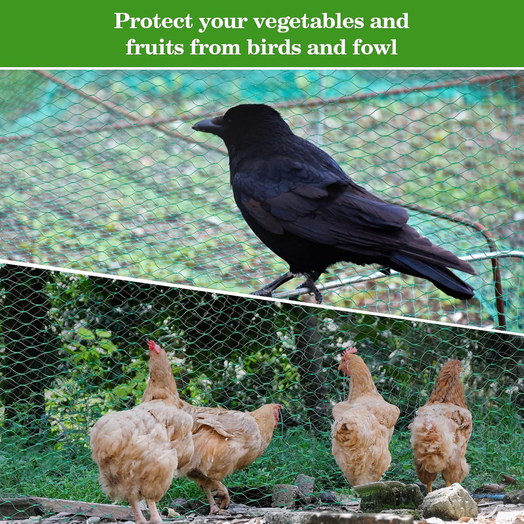 Bird Netting for Garden 13x33ft - Sukh Garden Netting Mesh for Garden Protection Bird Fence Plant Netting Chicken Coop Deer Squirrels Poultry Protect Fruit Trees Vegetable