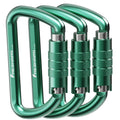 FresKaro 3inch 12kN-2698lbs Auto Locking Carabiner Clips, Solid D Shape, Heavy Duty 7075 Aluminum, Lightweight 1.09oz, Rust Proof, for Hammock, Hiking, Dog Leash, Keychain etc., Multi-Colors
