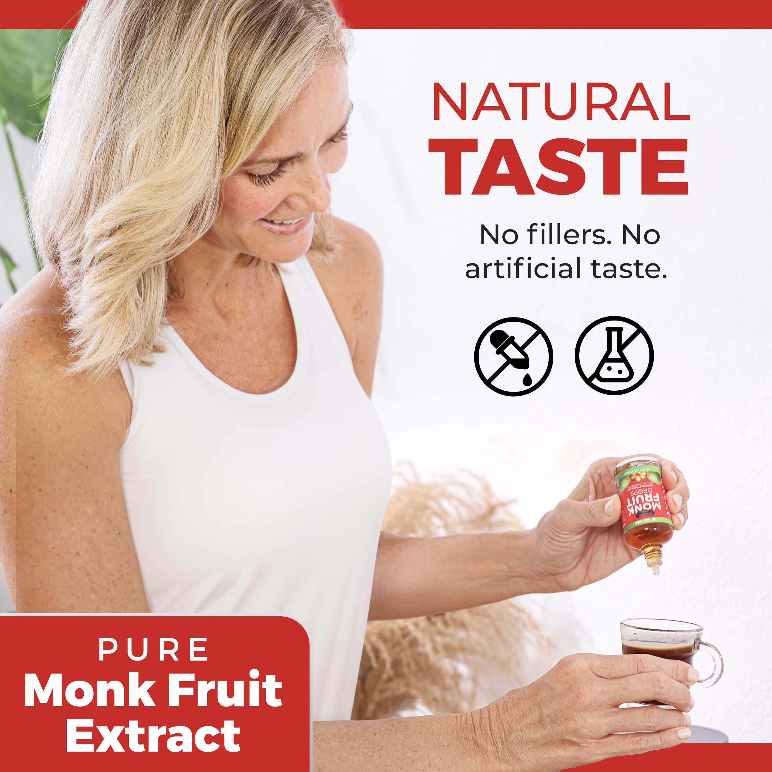 Monk Fruit Extract (6 Drops = 1 Tsp of Sugar) Zero Calories, Non-GMO, No Fillers - Liquid Monk Fruit Sweetener No Erythritol by Transparency Foods NEW FORMULA (1.7oz, 167 servings)
