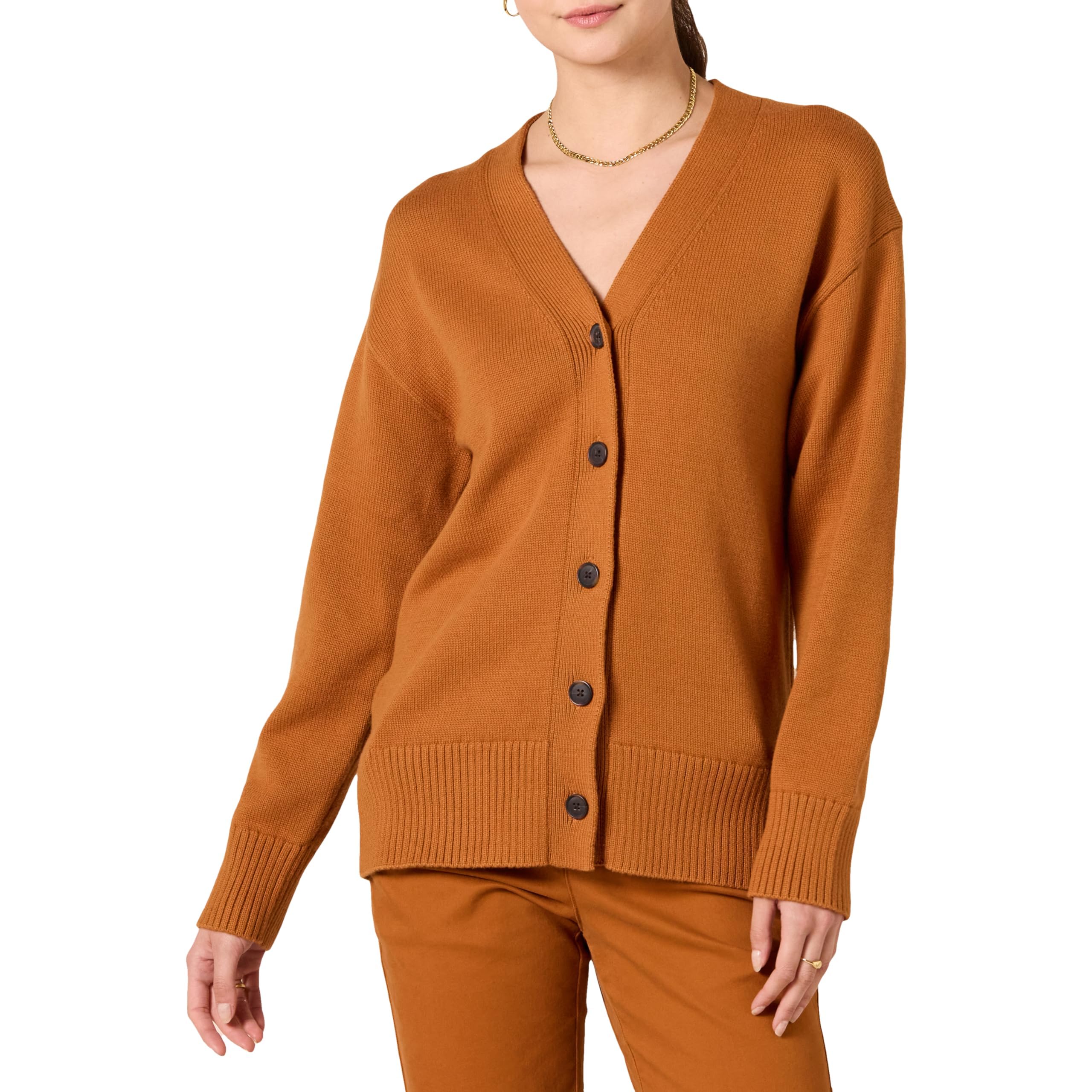 Amazon Essentials Women's Relaxed Fit Midweight Cardigan Sweater