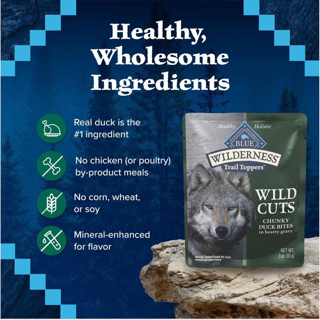 Blue Buffalo Wilderness Wild Cuts Trail Toppers Chunky Bites In Hearty Gravy - Beef - 3 Oz
