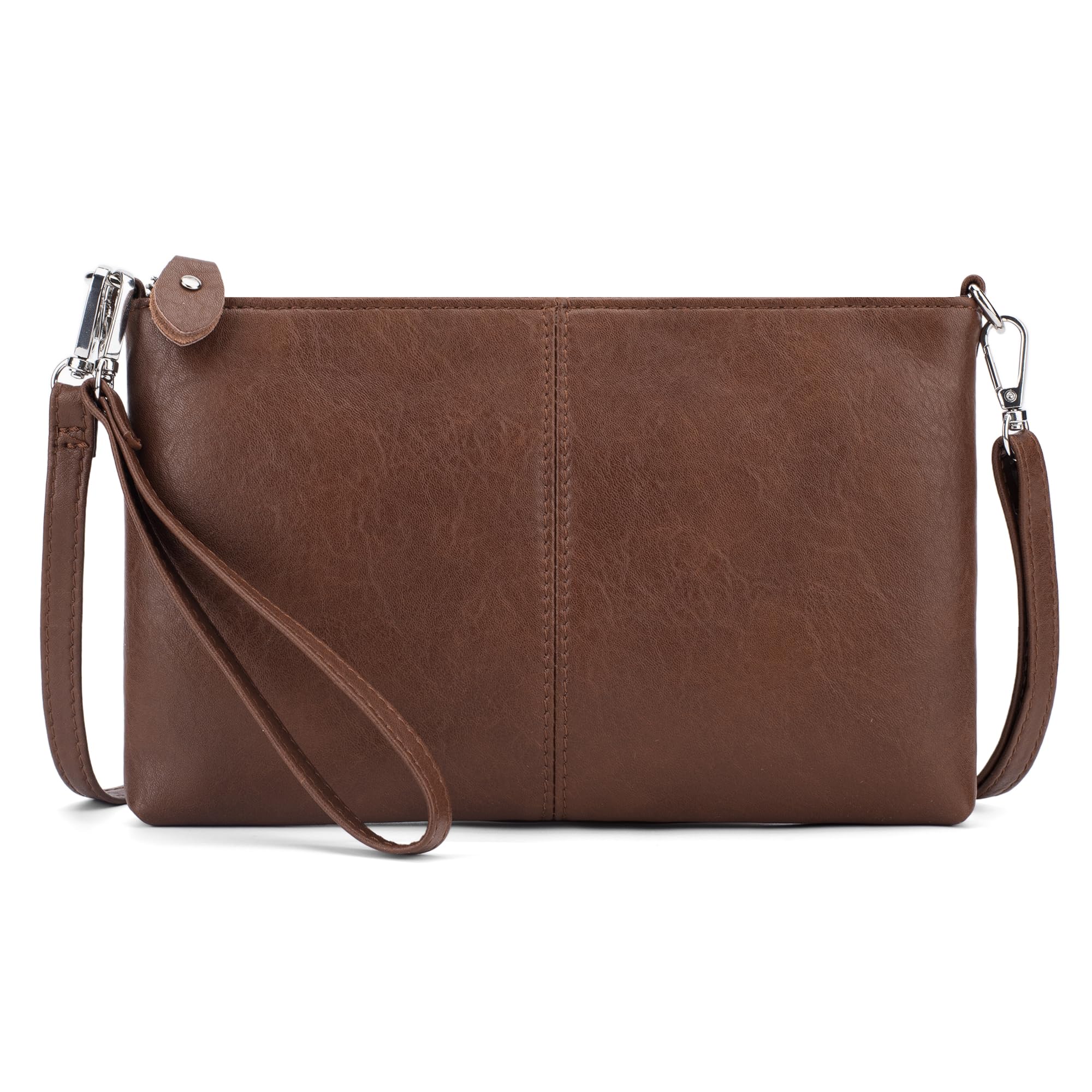 befen Genuine Leather Wristlet Clutch Wallet Purses Small Crossbody Bags for Women with RFID Blocking Card Slots