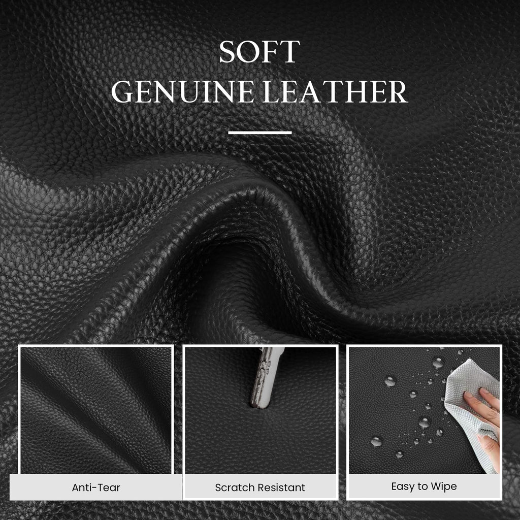 befen Soft Genuine Leather Tote Bag for Women Work with Zipper Slouchy Bags