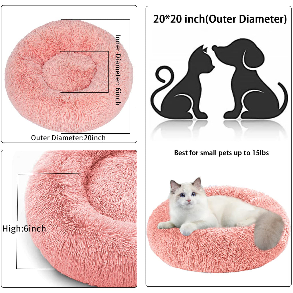 Nisrada Cat Beds for Indoor Cats,15.7 Inch Small Cats Beds, Washable-Round Pet Bed for Puppy and Kitten with Slip-Resistant Bottom