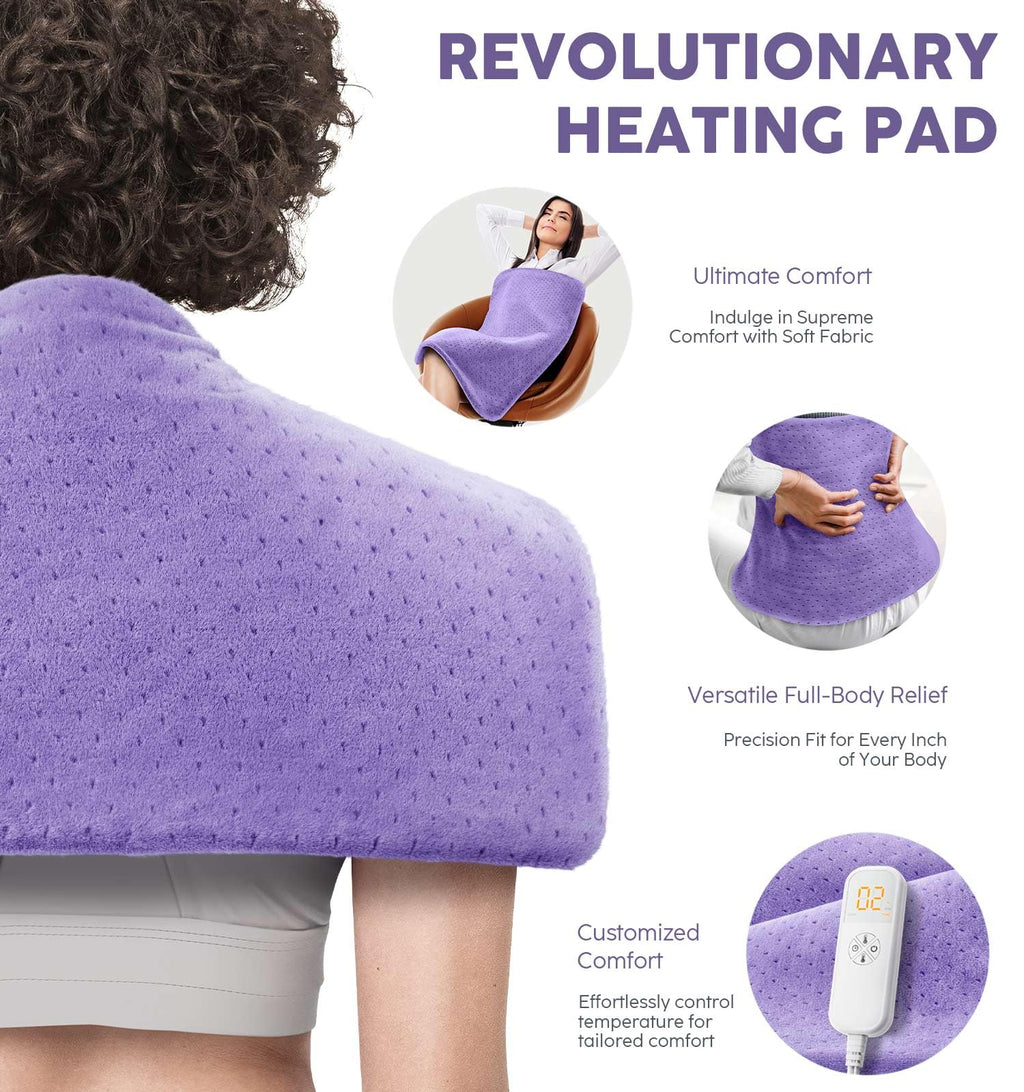 Fathers Day Dad Gifts from Daughter, Heating Pad for Back Pain & Cramps - Ultimate Pain Relief & Versatile Gift for Women, Men - Ideal for Christmas, Soft Machine Wash Fabric, King Size 12"x24"