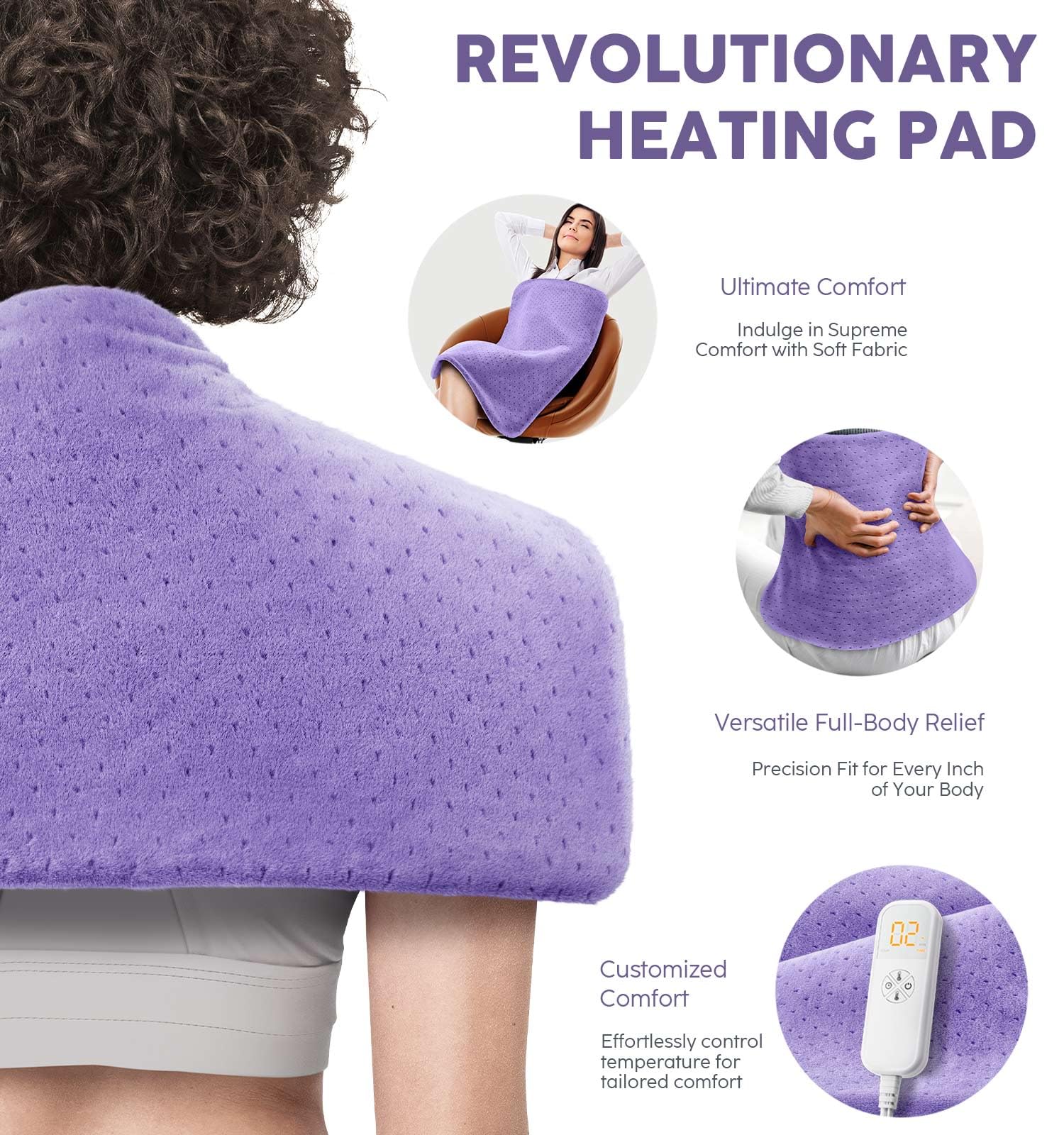 Fathers Day Dad Gifts from Daughter, Heating Pad for Back Pain & Cramps - Ultimate Pain Relief & Versatile Gift for Women, Men - Ideal for Christmas, Soft Machine Wash Fabric, King Size 12"x24"