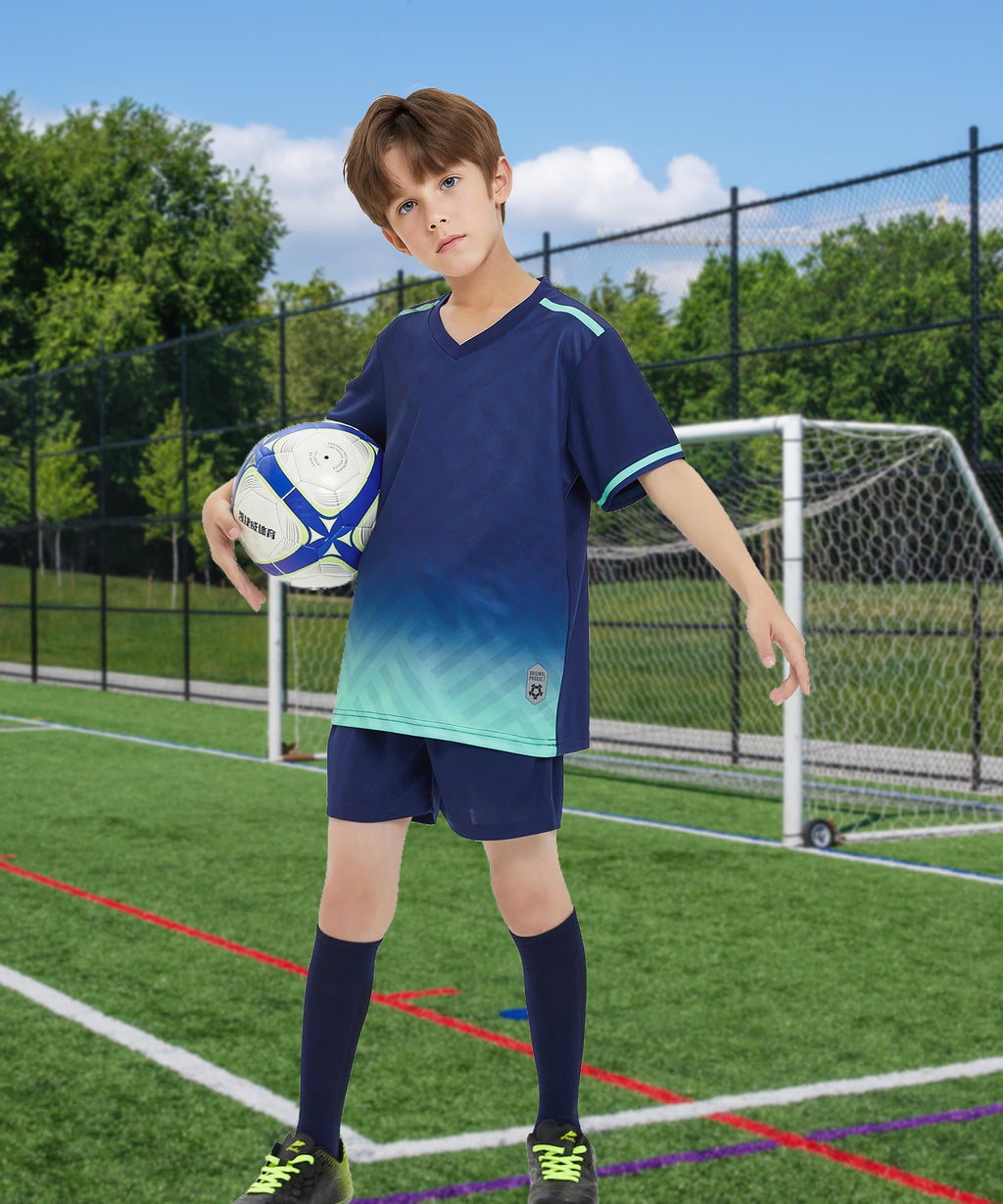 M2C Boys 2-Pack Jersey Soccer Knit Set Sport Team Uniform Shirt and Shorts