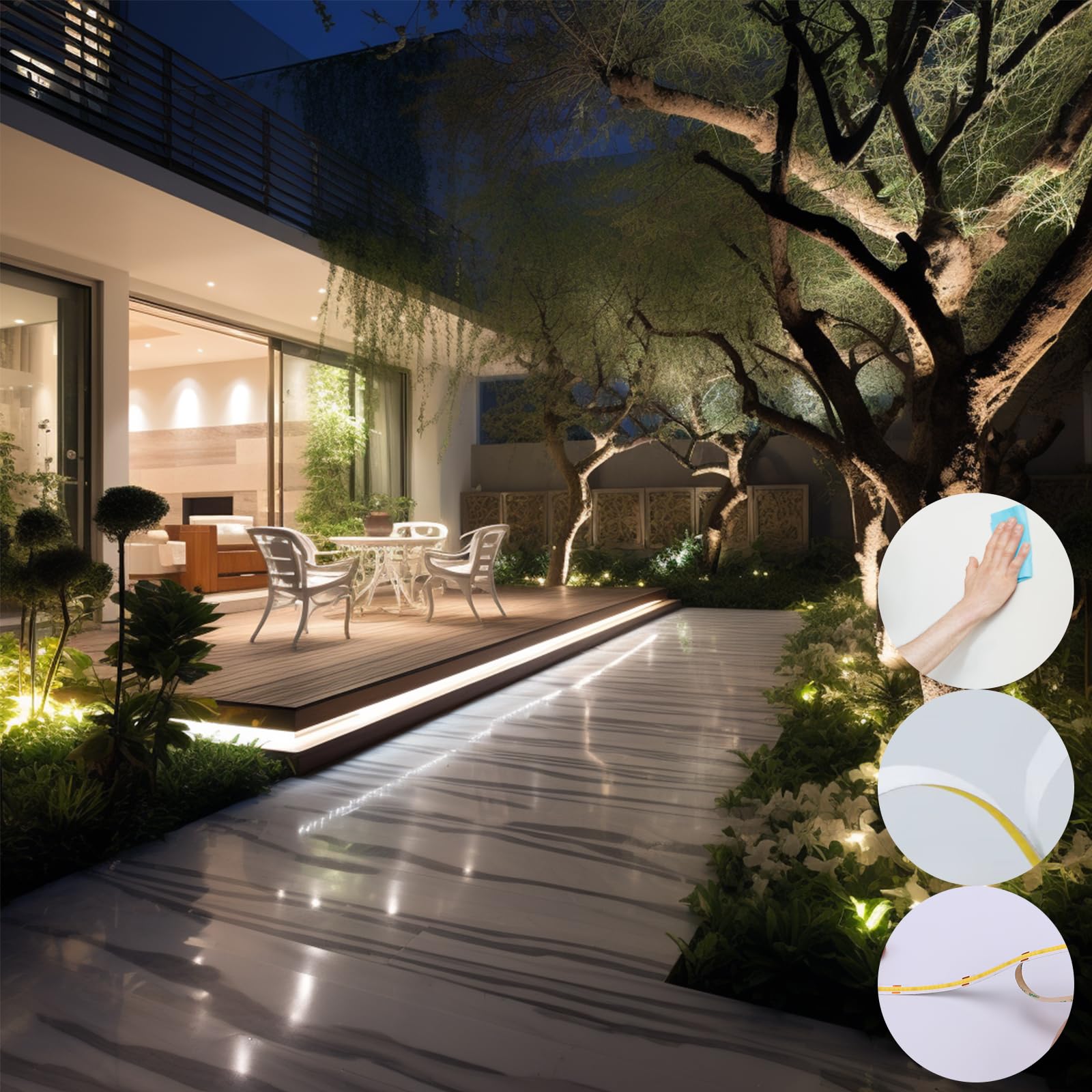 BENLUN 24V COB LED Strip Light 65.6ft (2 Rolls of 32.8ft) Kit, 3000K Warm White Cuttable 11W/M 312LEDs/M CRI 93 LED Tape Lights with Power Supply for Bedroom Kitchen Living Room Ceiling