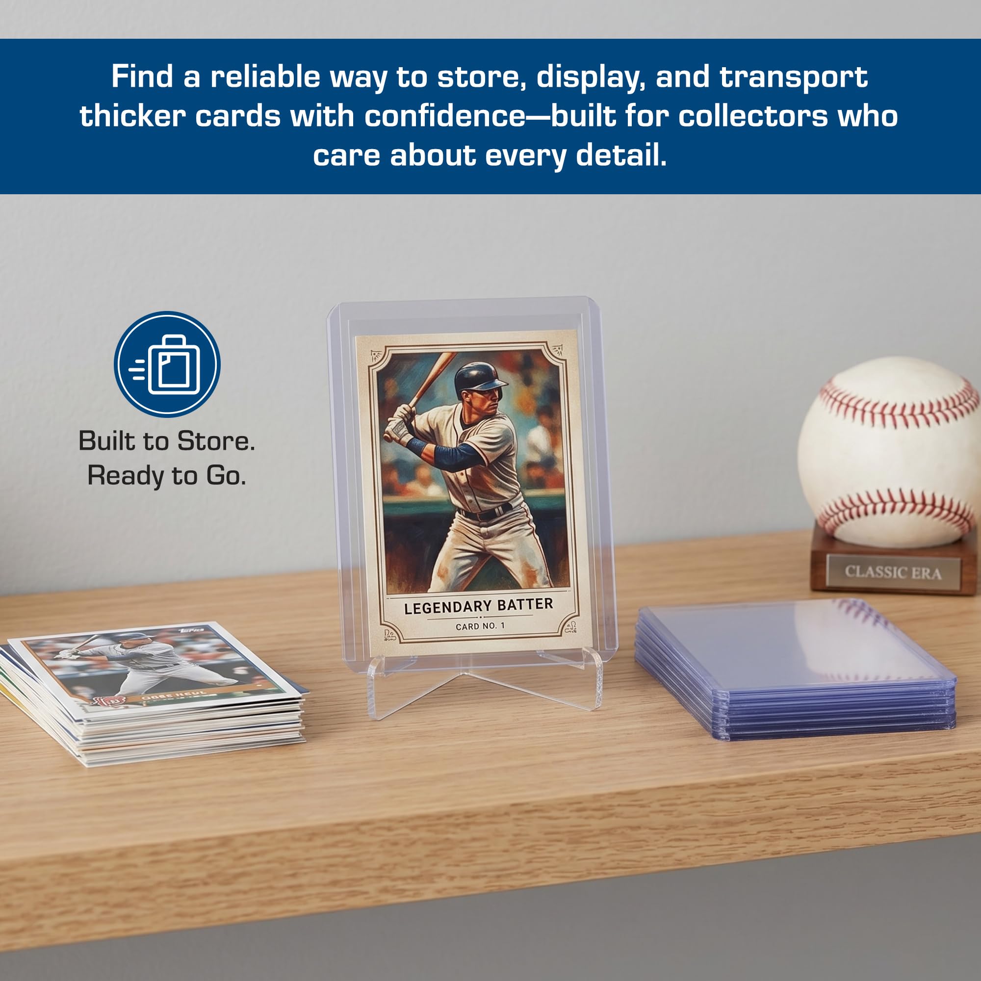 BCW 108 PT. Thick Card Topload Holder - Pack of 1 | Durable Rigid PVC Toploader | Toploaders for Memorabilia, Jersey, Patch, and Relic Cards