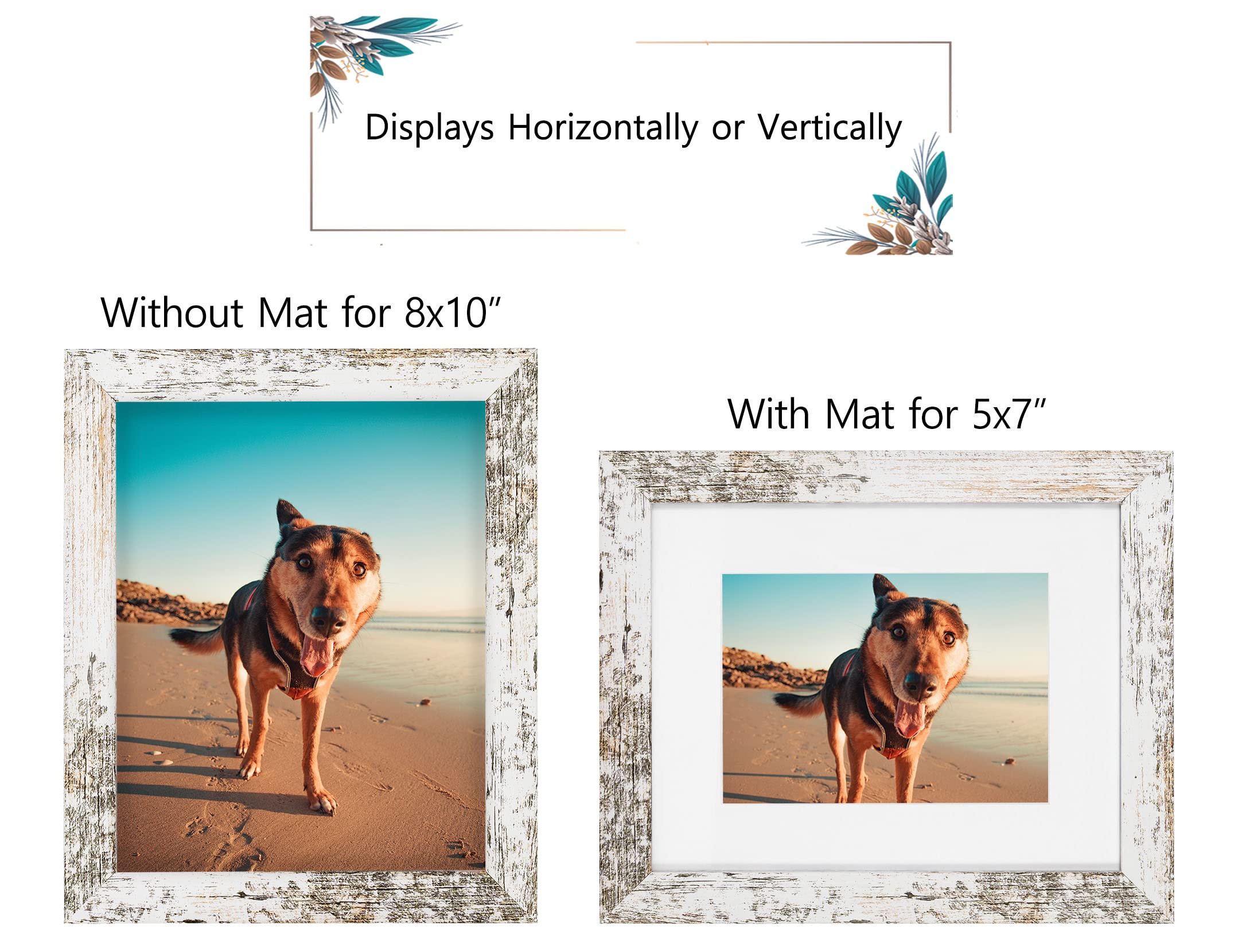 Califortree Black 11x14 Picture Frame - Display Photos 8x10 with Mat or 11x14 Without Mat - HD Glass Inside, Set of 2