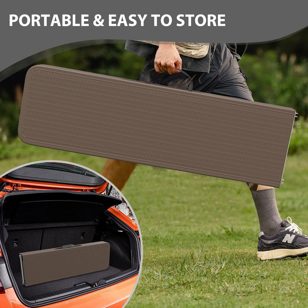 6ft Plastic Folding Bench with Carrying Handle & Lock, Portable Outdoor Bench in Garden Picnic Camping Dining Party Seat, Waterproof Bench for Soccer Activities, Firm and Durable (2Pack C)
