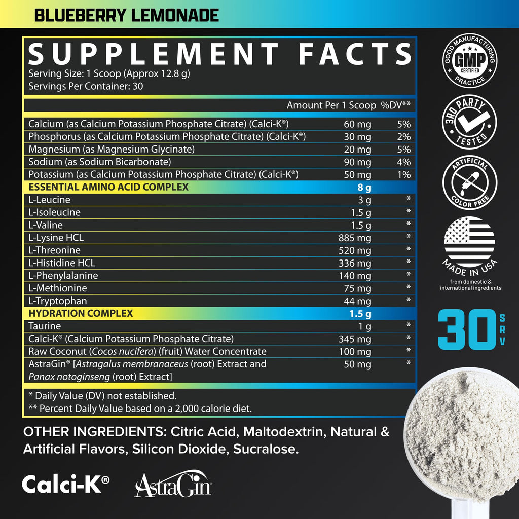 Nutrex Research EAA Hydration | EAAs + BCAAs Powder | Muscle Recovery, Strength, Muscle Building, Endurance | 8G Essential Amino Acids + Electrolytes | Apple Pear 30 Servings