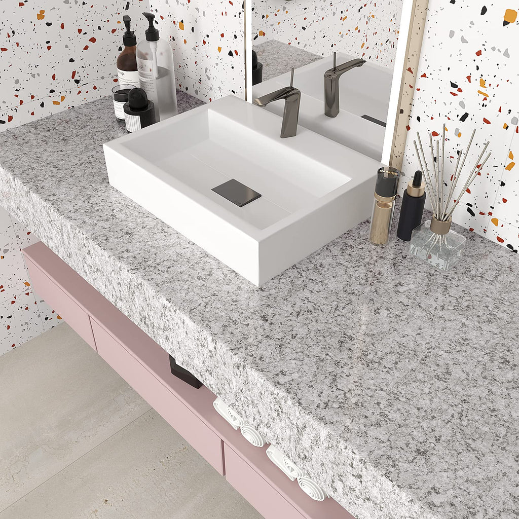 VEELIKE 15.7''x118'' Granite Contact Paper for Countertops Waterproof Self Adhesive Granite Wallpaper Peel and Stick Countertops for Kitchen Bathroom Counter Top Removable Decorative Vinyl Film