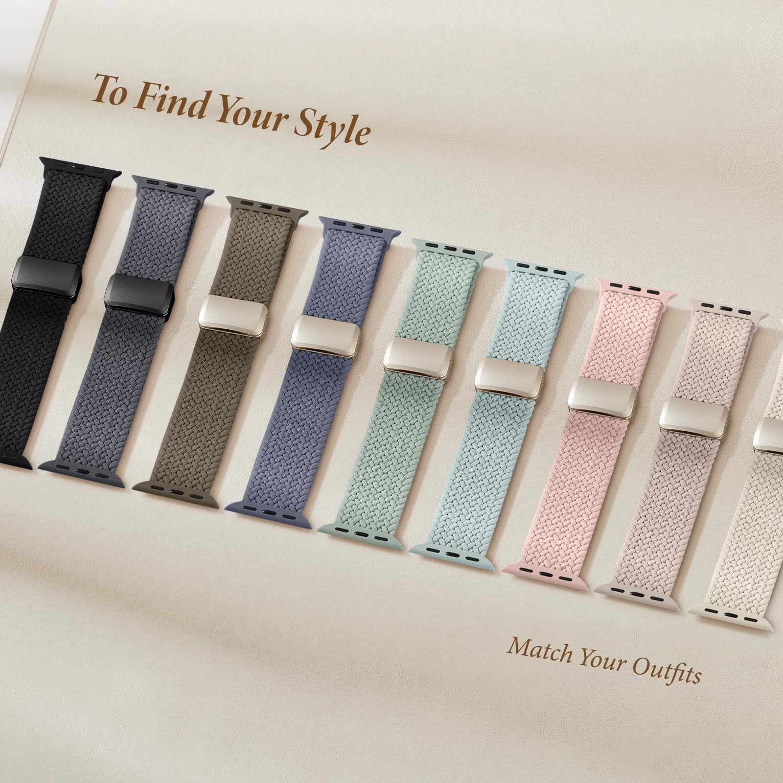 Braided Stretchy Bands with Magnetic Clasp Compatible for Apple Watch Band 38mm 40mm 41mm 42mm 44mm 45mm 46mm 49mm Women Men, Nylon Sport Solo Loop for iWatch Series 11 10 9 8 7 6 5 4 3 Ultra 3 2 1 SE