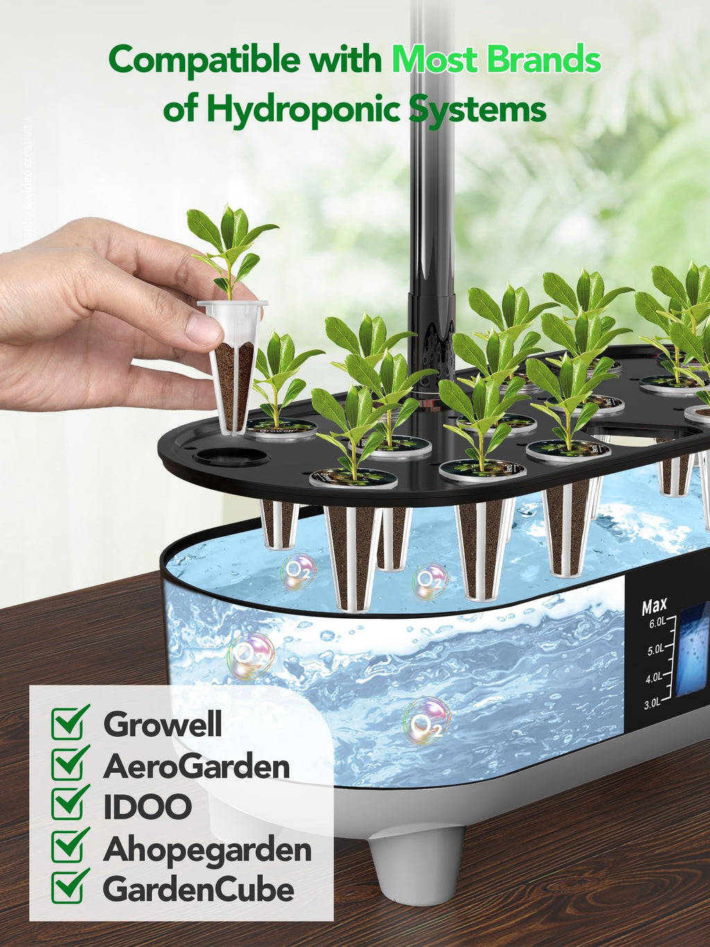 Growell Grow Sponges, 120 Pack Hydroponic Pods, Seed Pods Replacement Sponges Compatible with Aerogarden and Others, Hydroponic sponges for All Indoor Hydroponics Growing System