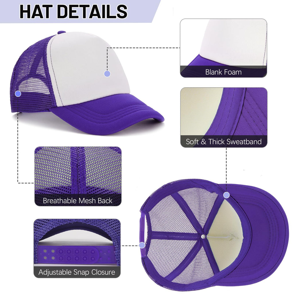Ultrafun 10 Pack Trucker Hat Mesh Sublimation Blank Hats Adjustable Baseball Caps Hats for Men Women