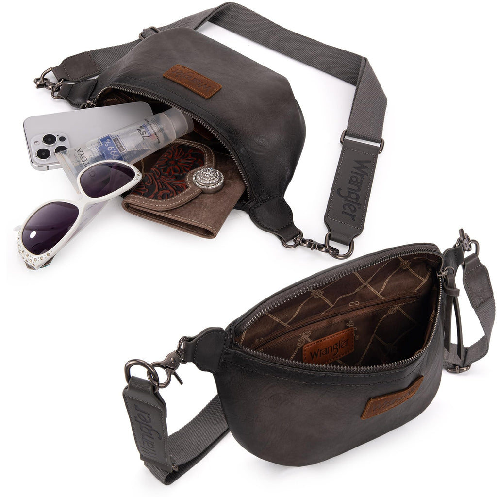 Wrangler Crossbody Bags for Women Large Fanny Packs Bum Bag Travel Belt Bags Sling Purse