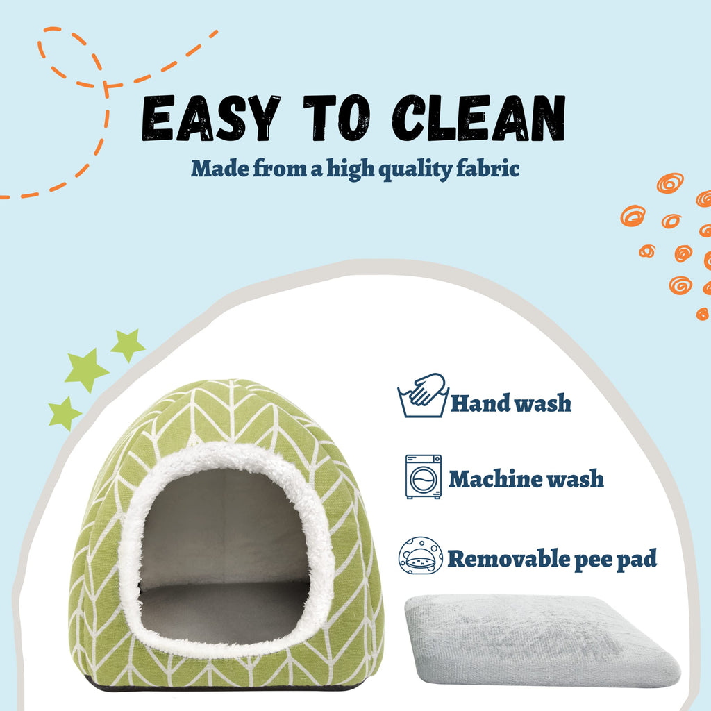 Guinea Pig Hideout Bed Dwarf Rabbit House Cave Accessories Cozy Hide-Out for Little Bunny Hedgehog Ferret Chinchilla&Other Small Animals