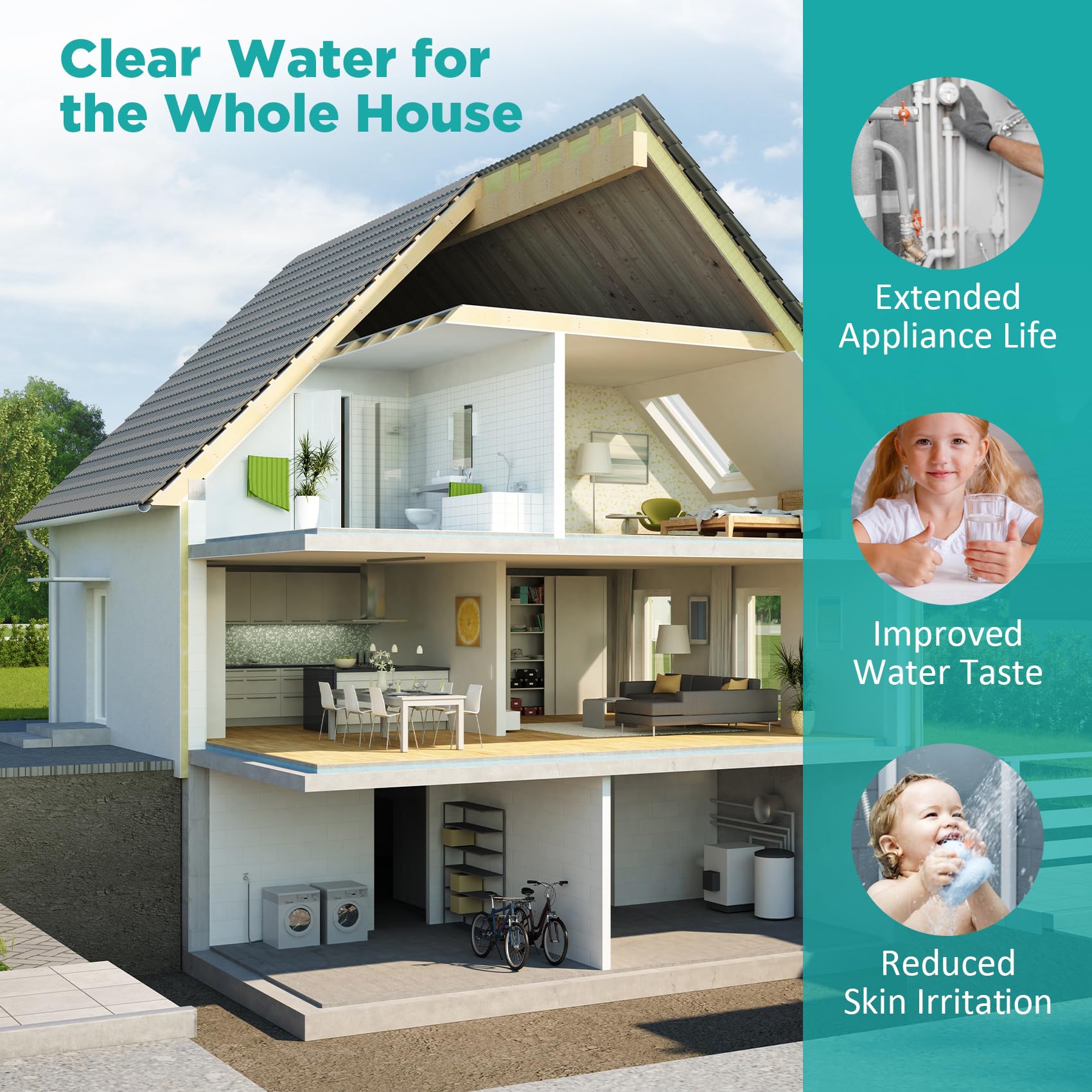 SimPure Whole House Water Filter Cartridges 5 Micron 10" x 4.5" CTO Activated Carbon Block, For DB10P, DB10C-2, GE GXWH40L, GXWH35F, BB10, FXHTC, FC15B, 2 Pack