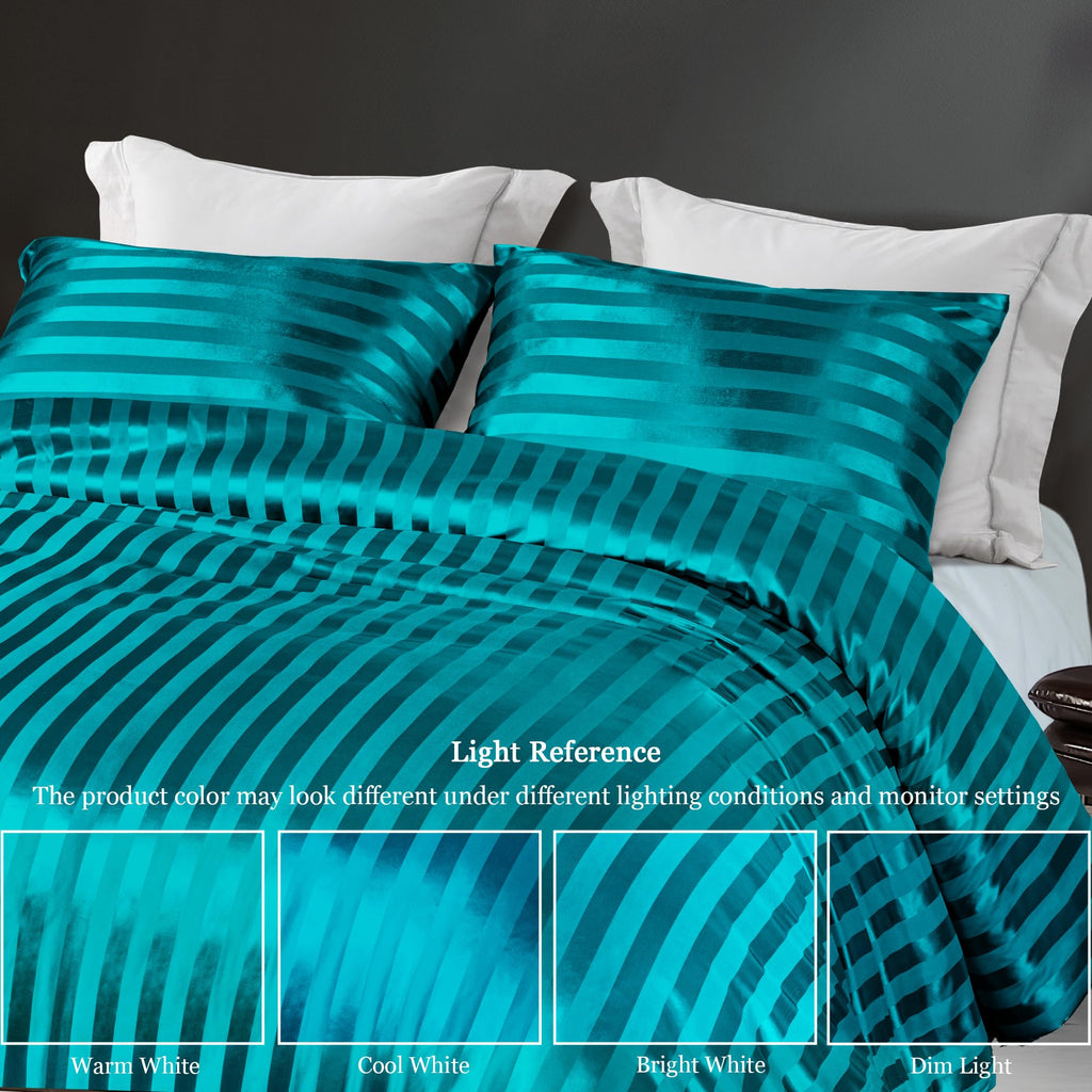 Whale Flotilla 2-Piece Reversible Silky Soft Twin Size Comforter Bedding Set, Luxurious Satin Comforters with Satin Pillowcase, Lightweight Duvet for All Seasons, Black