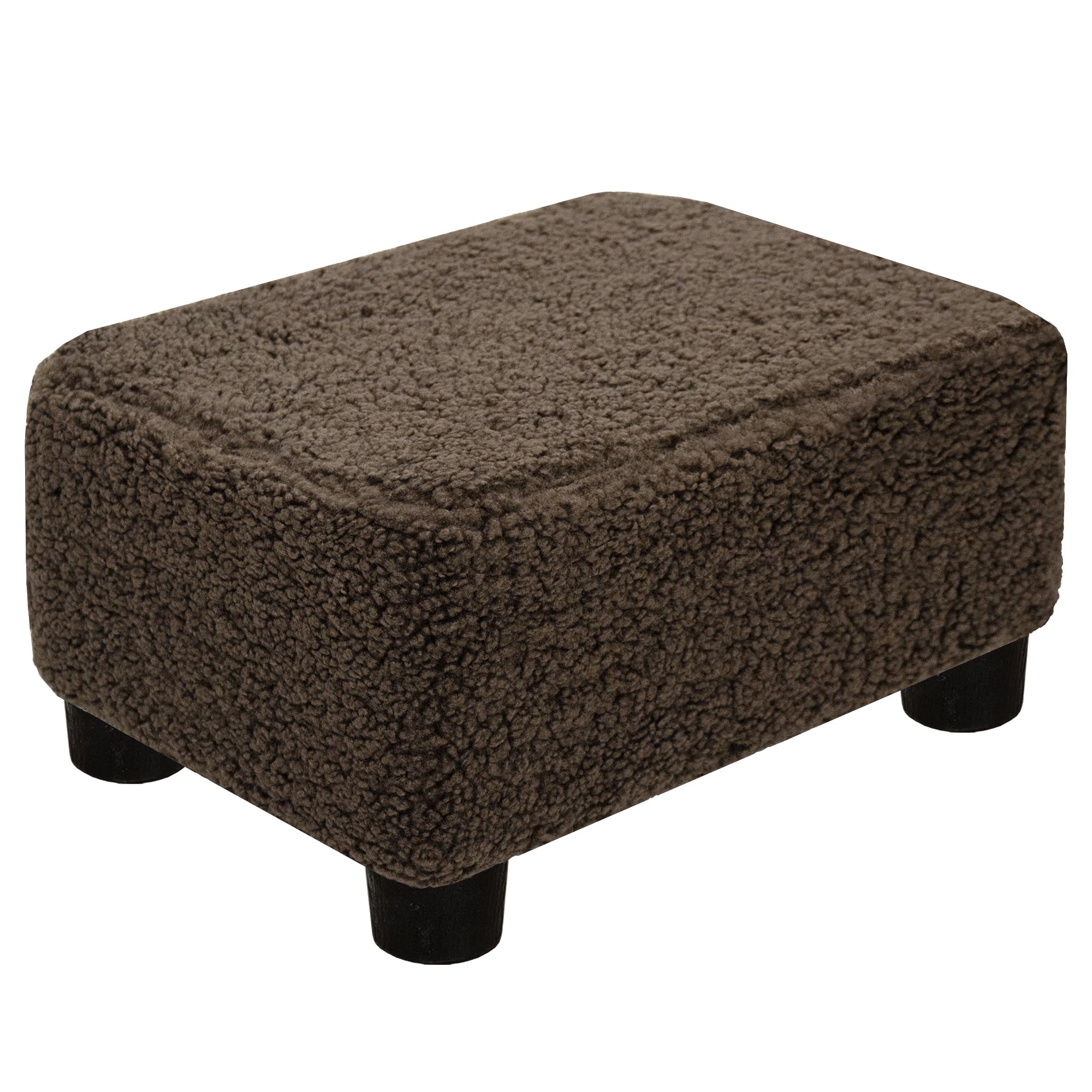 CAROLMADE Small Foot Stool Ottoman Footstool with Legs Under Desk Footrest for Living Room Bedroom and Office, Black