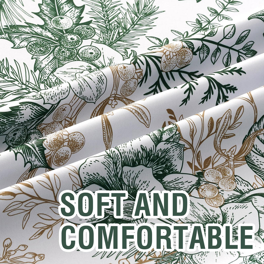 H.VERSAILTEX Blackout Curtains 63 Inch Length 2 Panels Set Floral Print Curtain Drapes for Living Room Thermal Insulated Grommet Window Curtains for Bedroom - Traditional Floral in Antique Green
